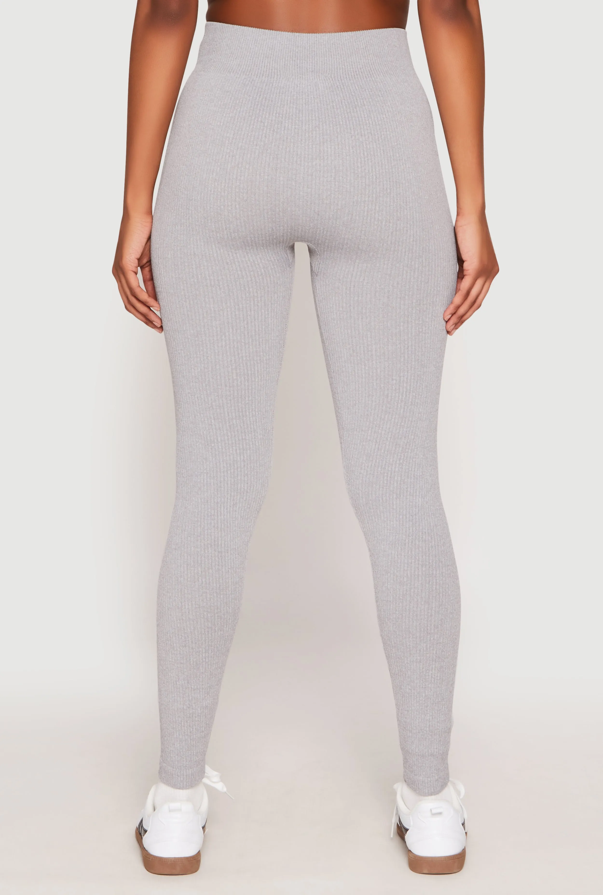 Seamless High Waisted Rib Knit Leggings sold by Rainbow product image thumbnail 3