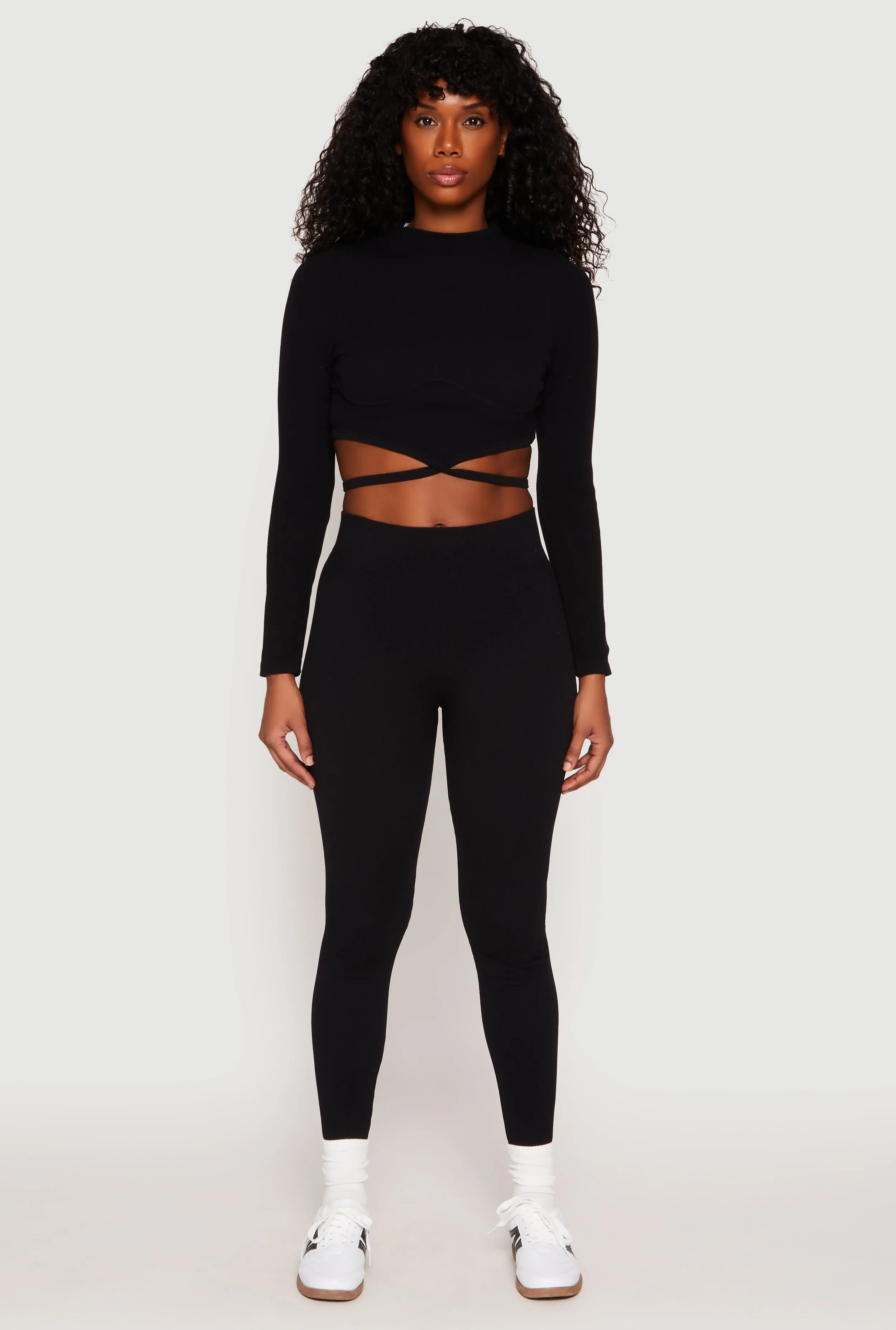 Seamless High Waisted Rib Knit Leggings sold by Rainbow