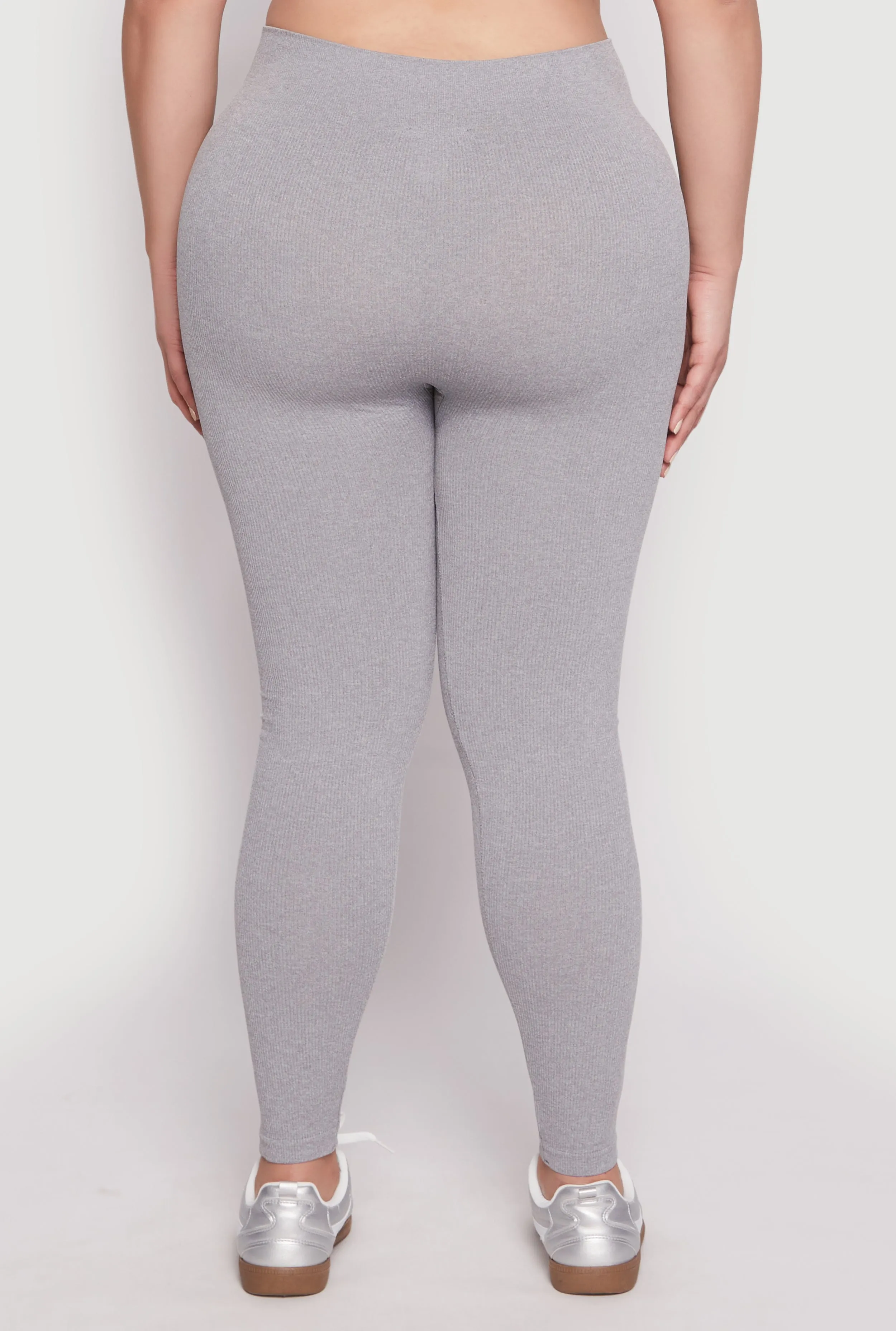 Plus Size Seamless Rib Knit High Waist Leggings sold by Rainbow product image thumbnail 3