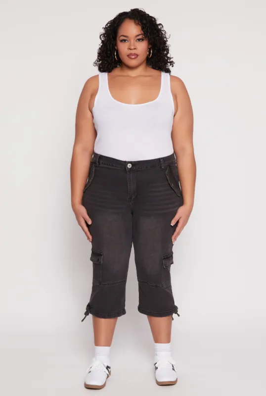Plus Size VIP Cargo Capri Jeans sold by Rainbow