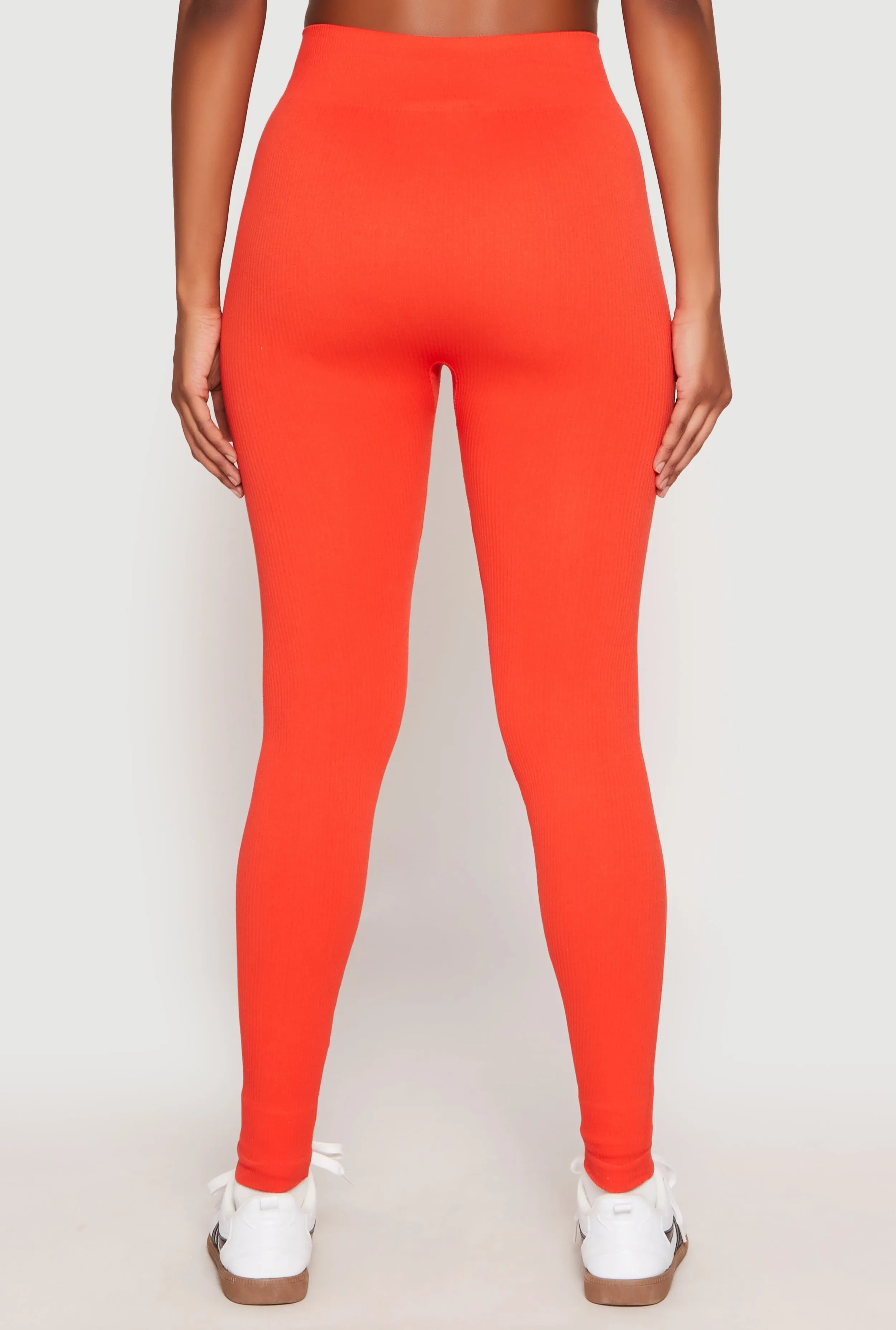 Seamless High Waisted Rib Knit Leggings sold by Rainbow product image thumbnail 3