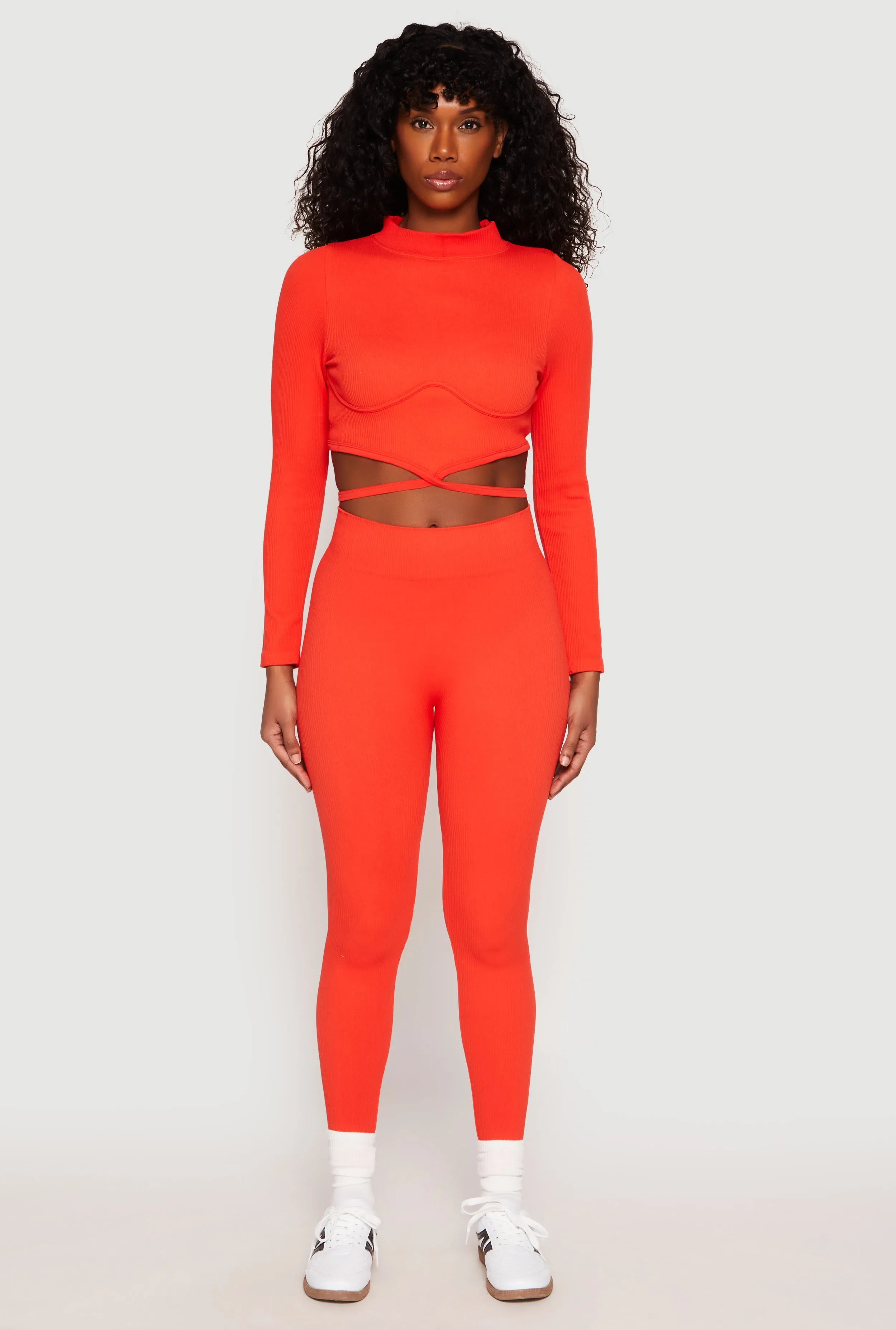 Seamless High Waisted Rib Knit Leggings sold by Rainbow