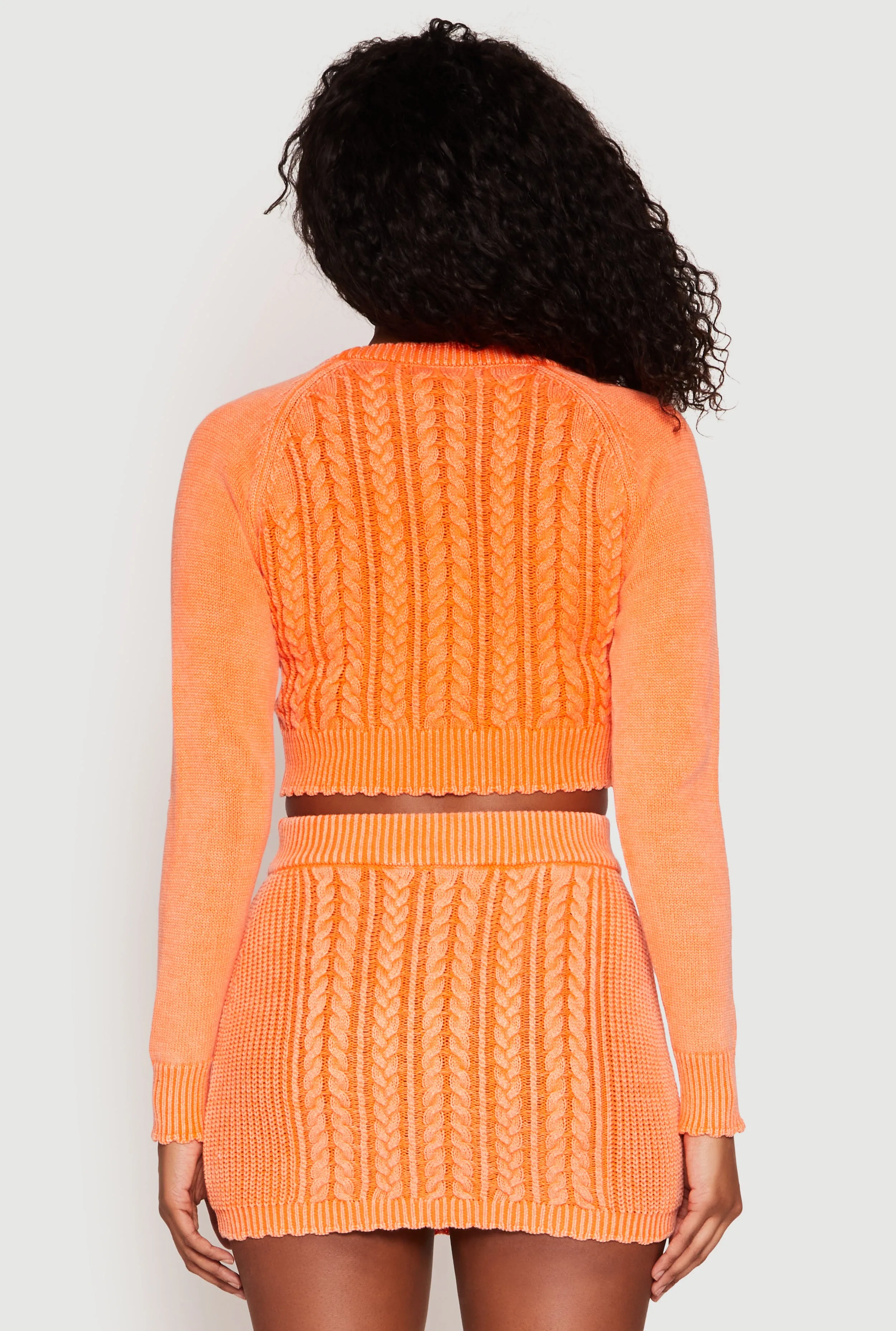 Cable Knit Button Front Cropped Cardigan sold by Rainbow product image thumbnail 5
