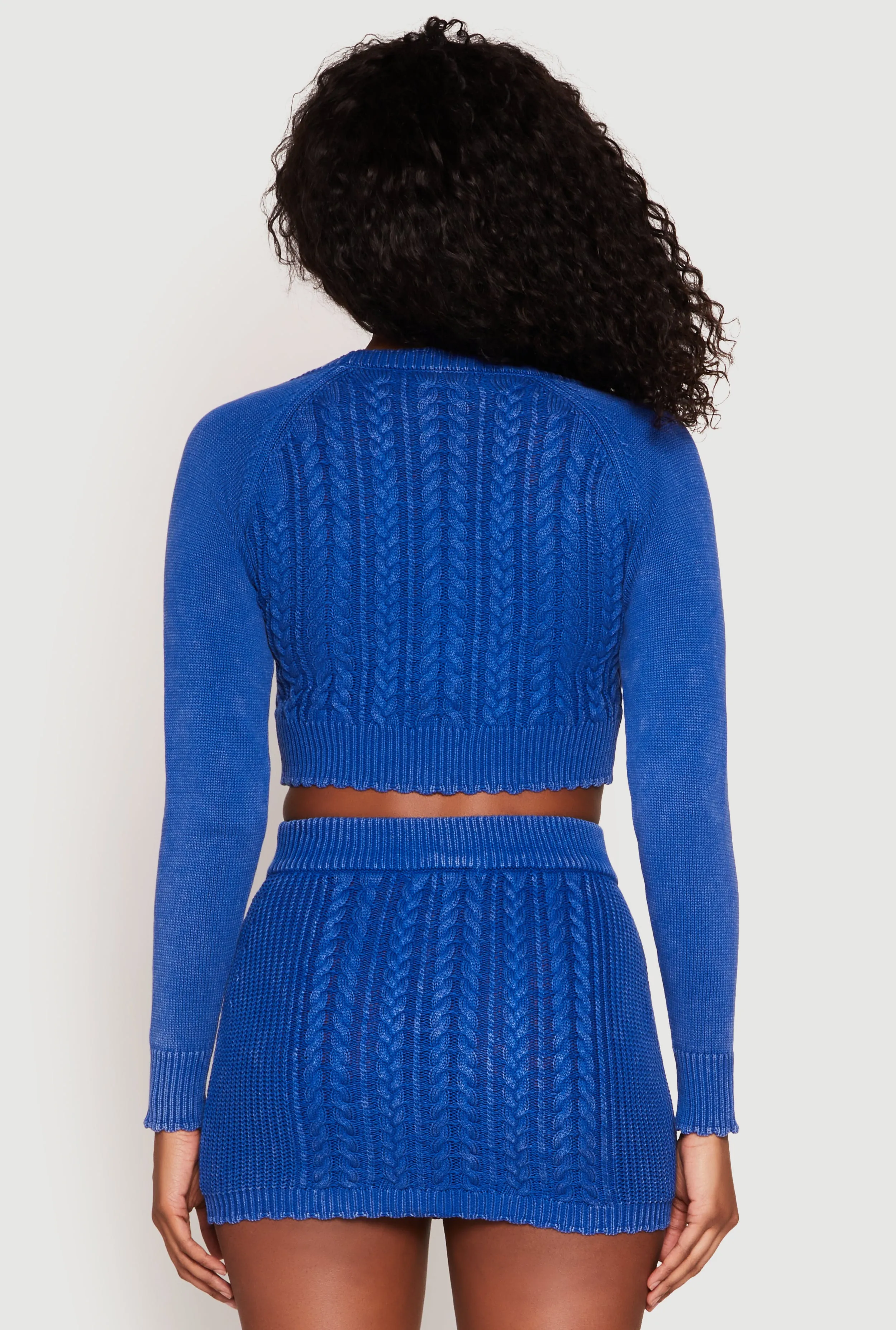 Cable Knit Button Front Cropped Cardigan sold by Rainbow product image thumbnail 5