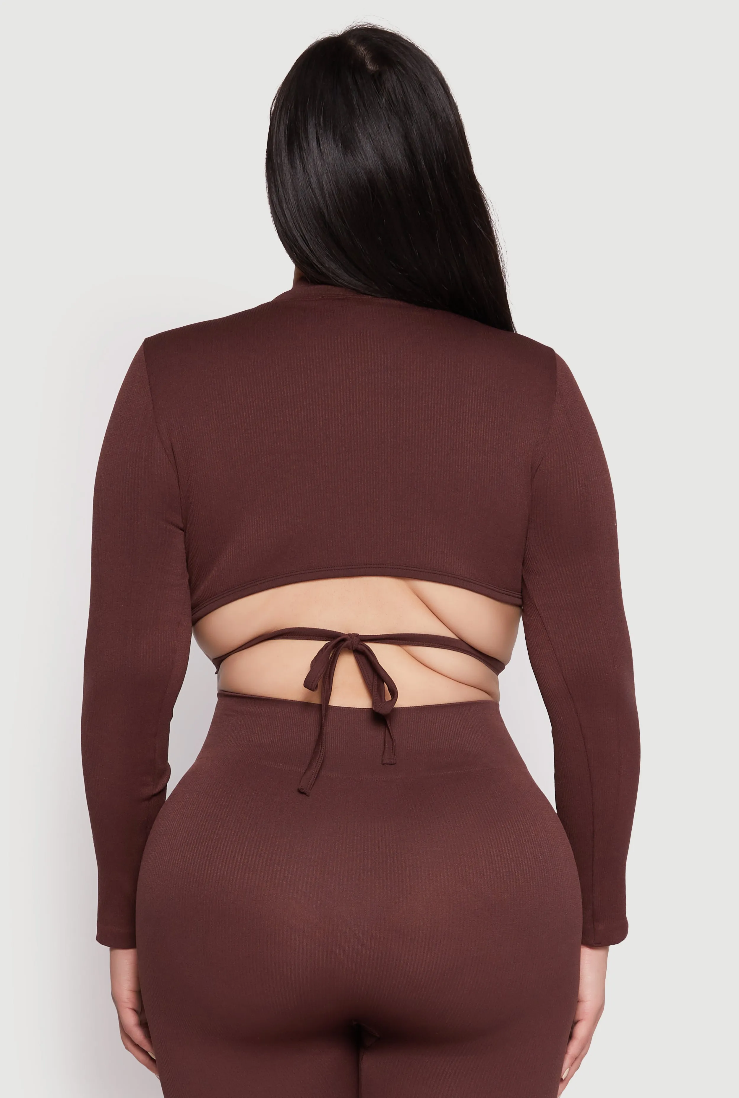 Plus Size Seamless Rib Knit Tie Back Top sold by Rainbow product image thumbnail 5