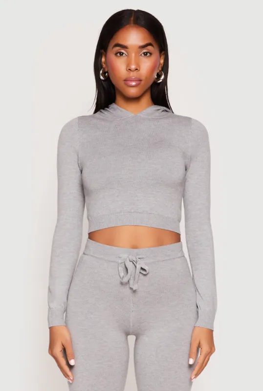 Daisy Cropped Hooded Pullover Sweater sold by Rainbow