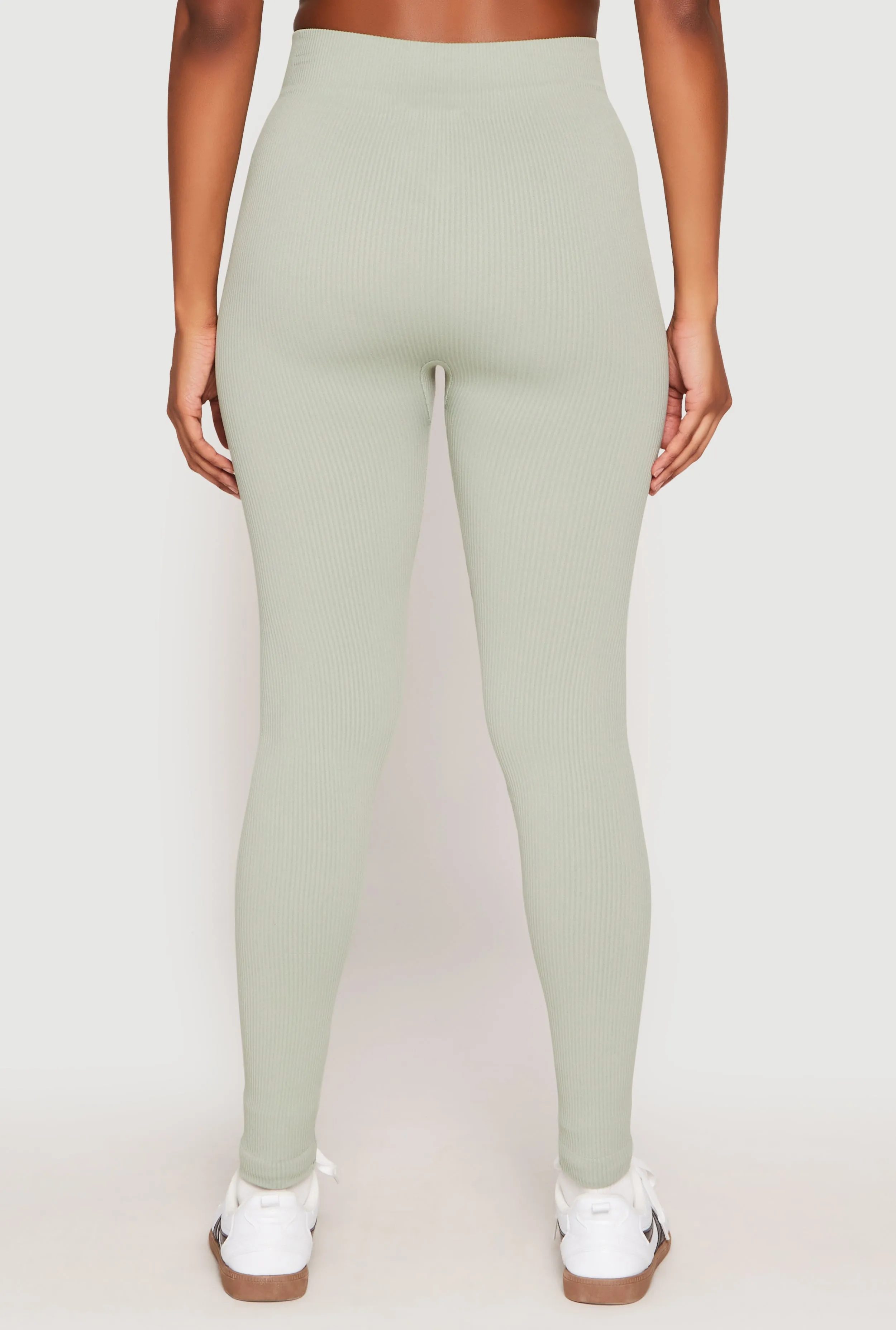 Seamless High Waisted Rib Knit Leggings sold by Rainbow product image thumbnail 3