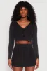 Cable Knit Button Front Cropped Cardigan sold by Rainbow