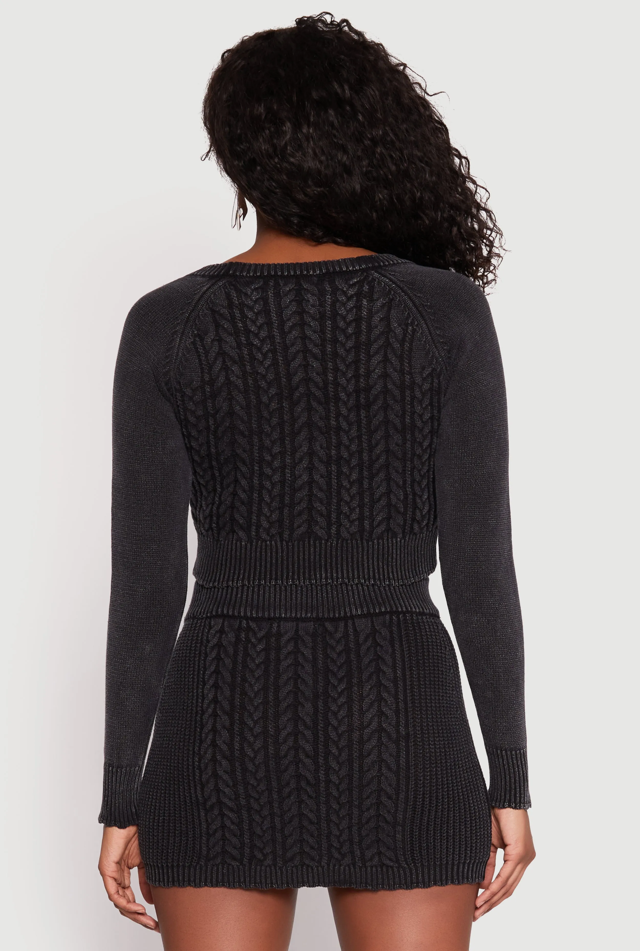 Cable Knit Button Front Cropped Cardigan sold by Rainbow product image thumbnail 5