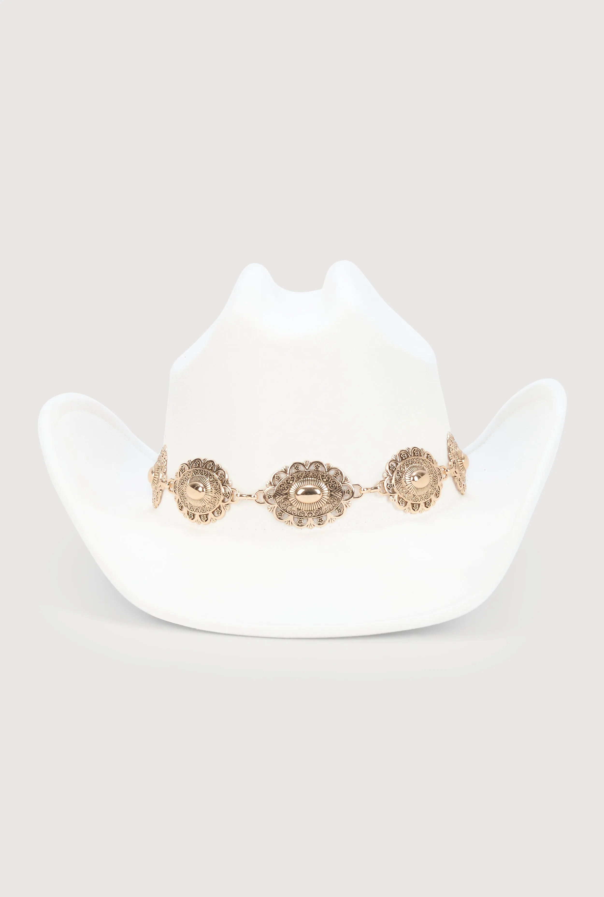 Faux Suede Concho Chain Detail Cowboy Hat sold by Rainbow product image thumbnail 3