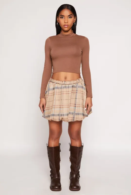 Plaid High Waisted Bubble Skirt sold by Rainbow