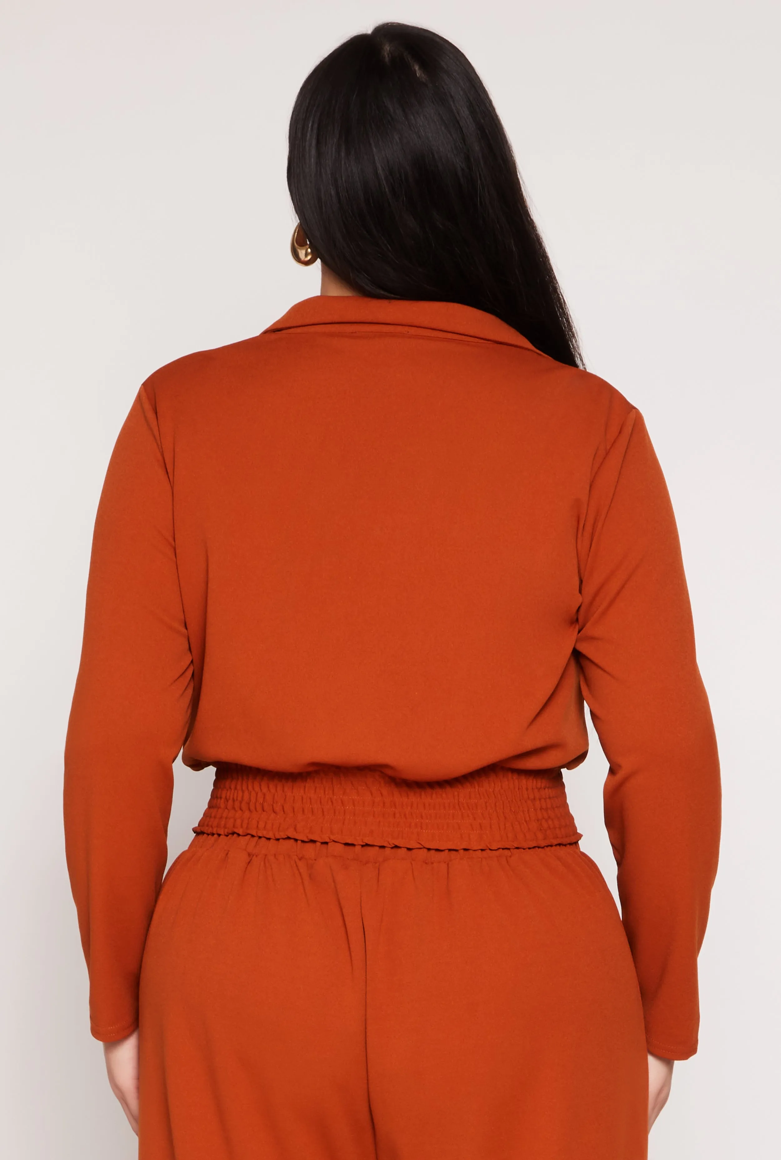 Plus Size Button Front Smocked Blouse sold by Rainbow product image thumbnail 5