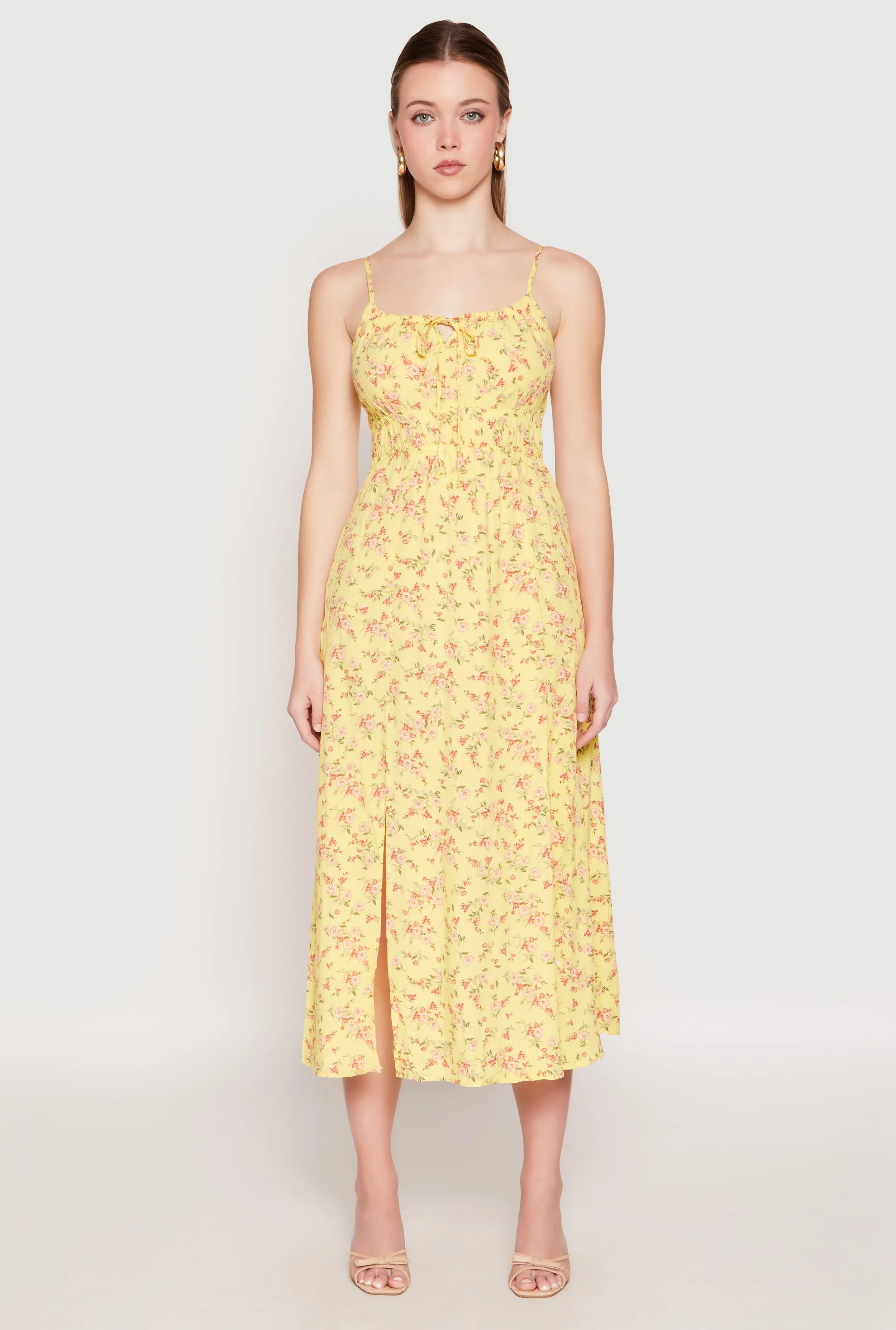 Floral Double Slit Midi Dress sold by Rainbow