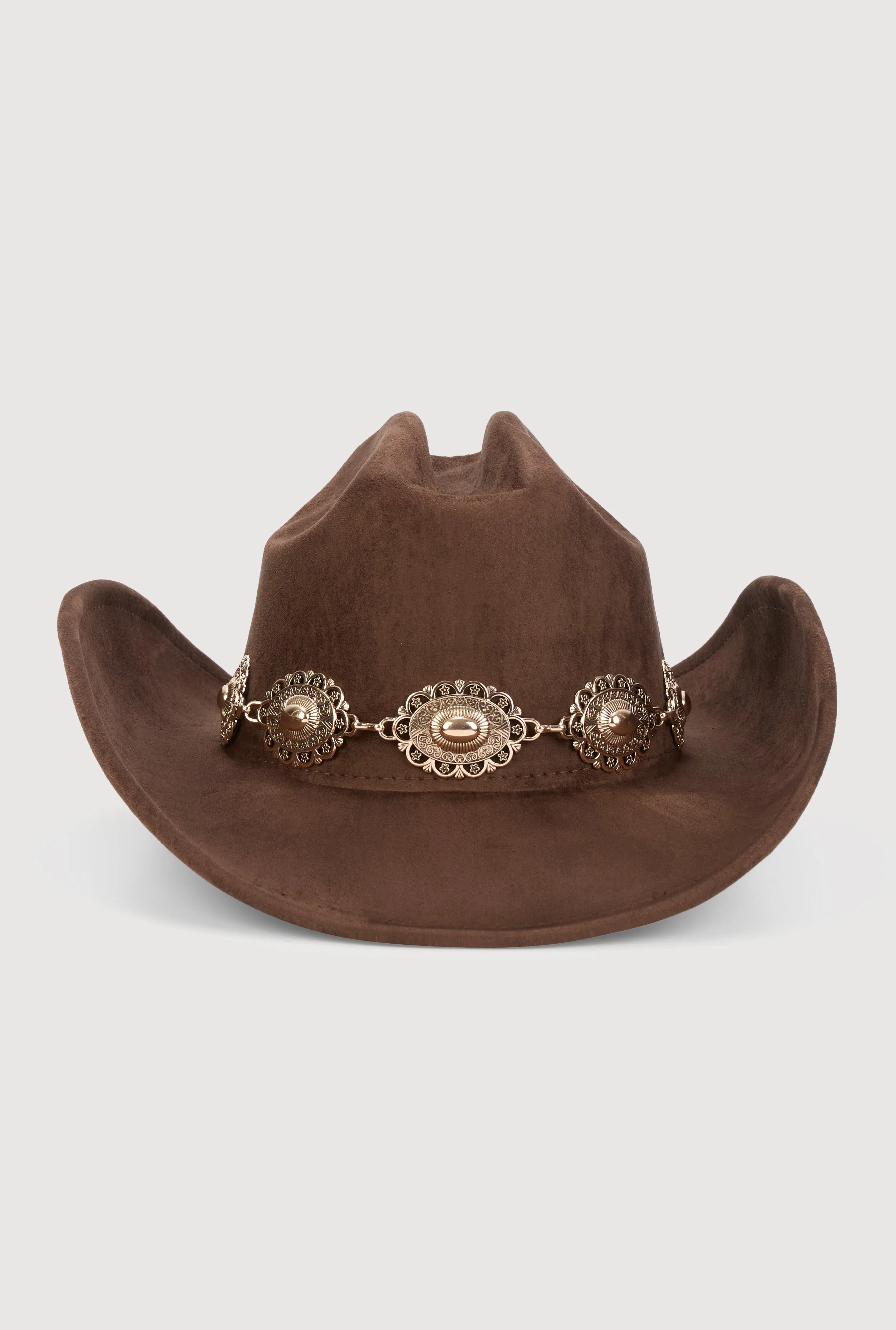 Faux Suede Concho Chain Detail Cowboy Hat sold by Rainbow product image thumbnail 3