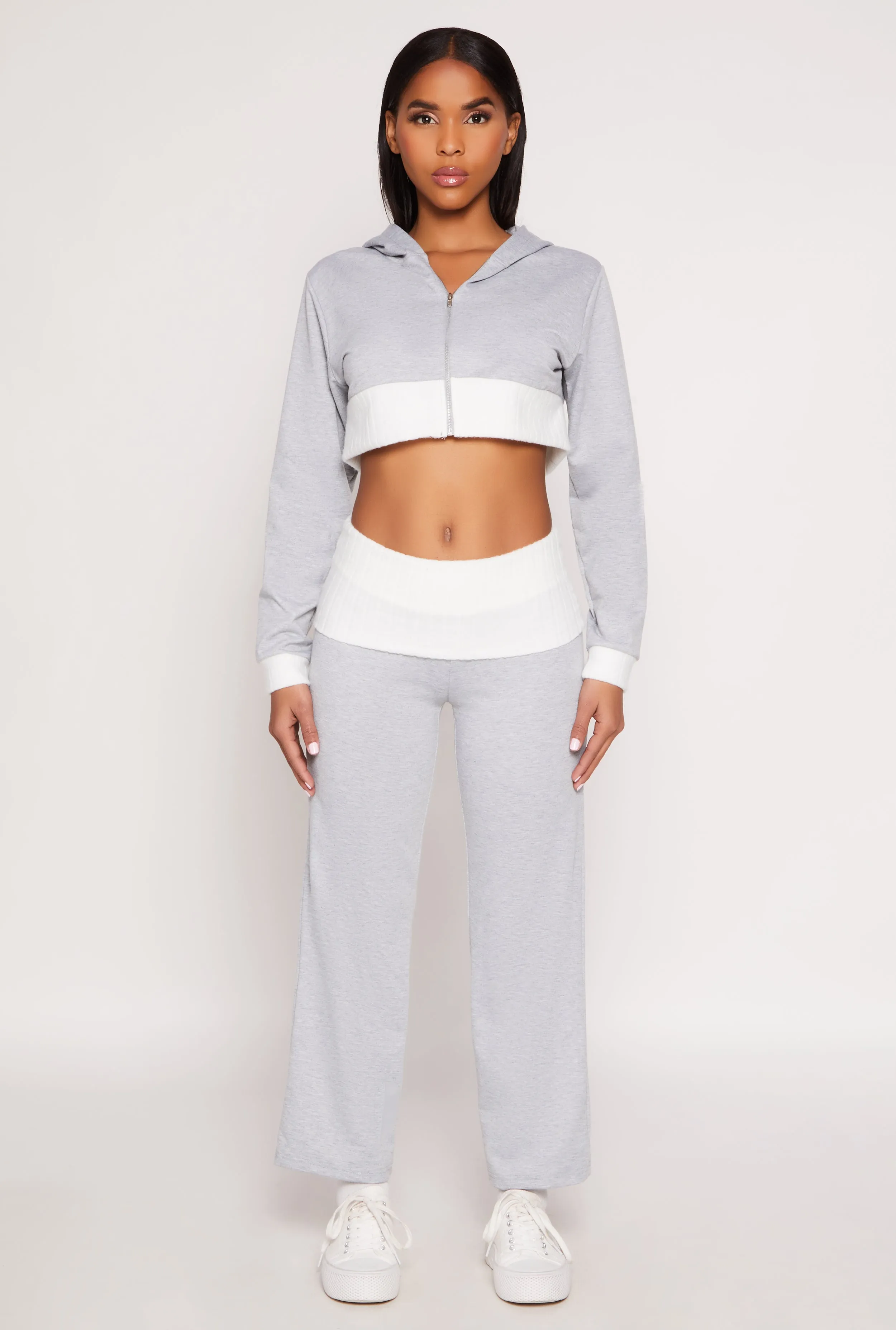 Two Tone Waistband High Waist Sweatpants sold by Rainbow