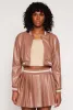 Faux Leather Cropped Bomber Jacket sold by Rainbow