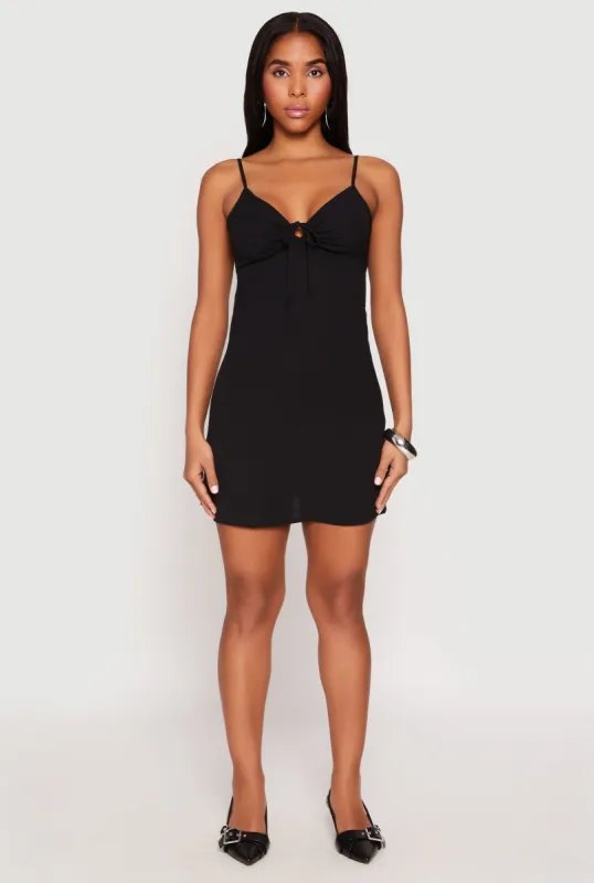Tie Keyhole Mini Dress sold by Rainbow