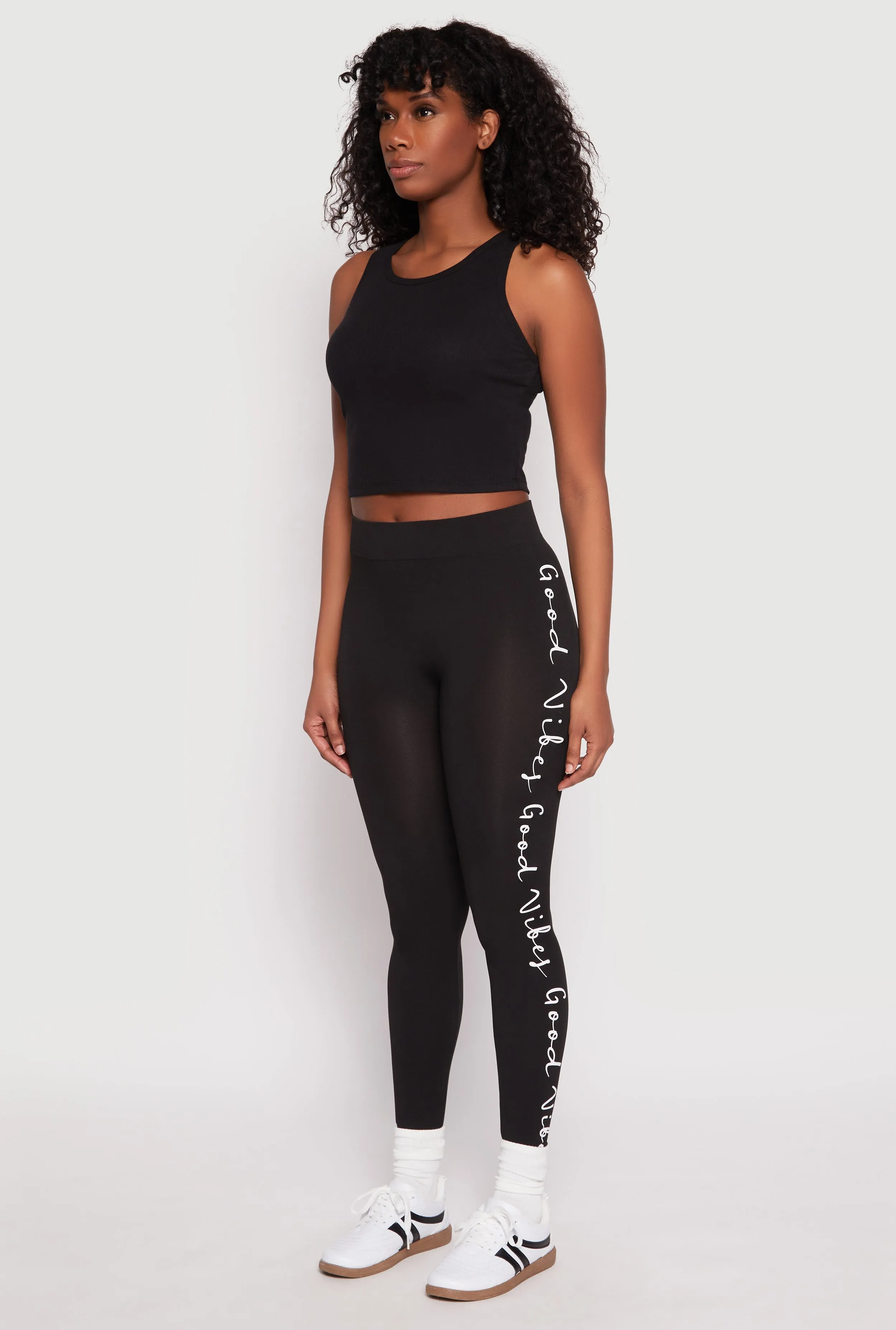 Good Vibes Graphic High Waist Leggings sold by Rainbow product image thumbnail 2