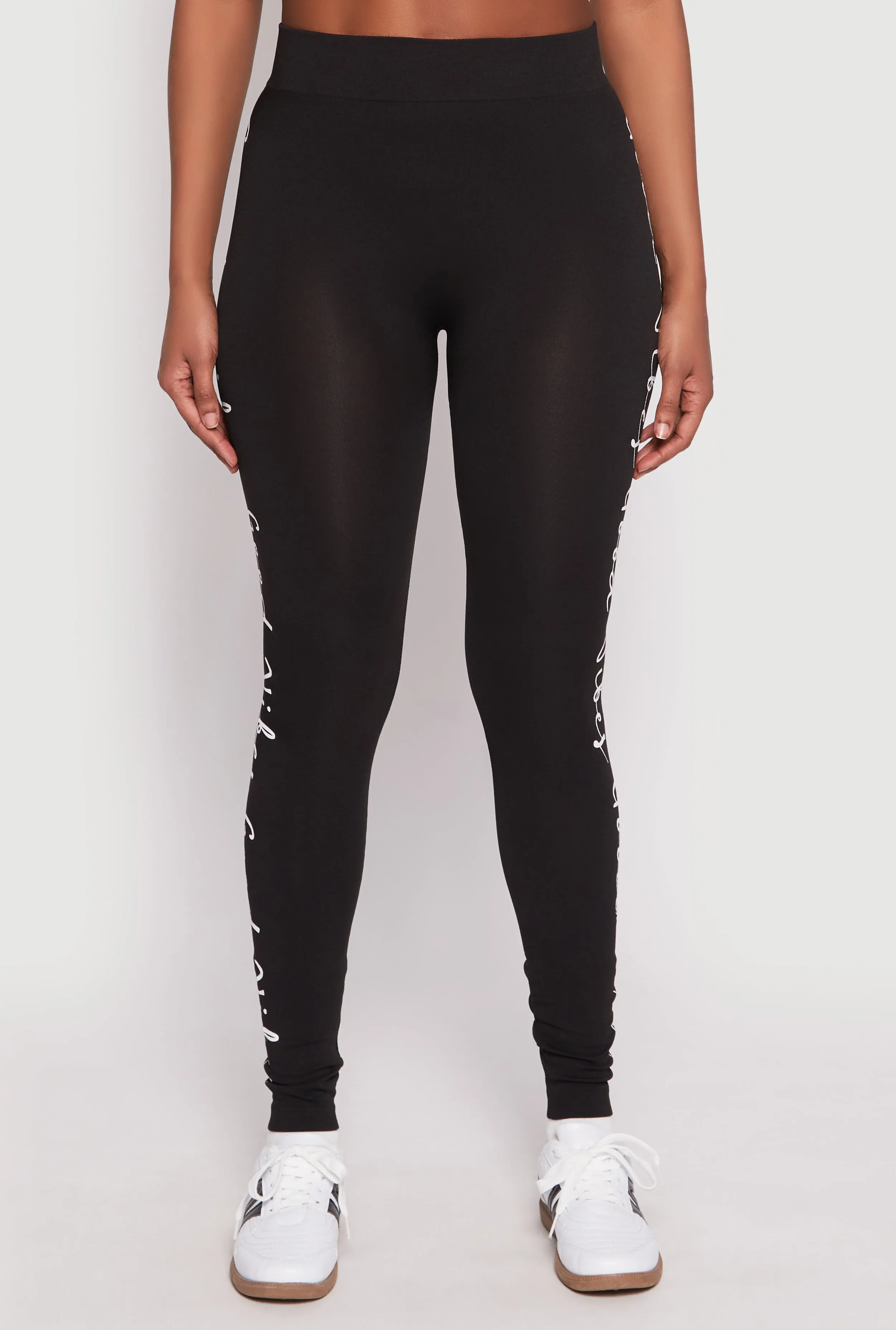 Good Vibes Graphic High Waist Leggings sold by Rainbow product image thumbnail 3