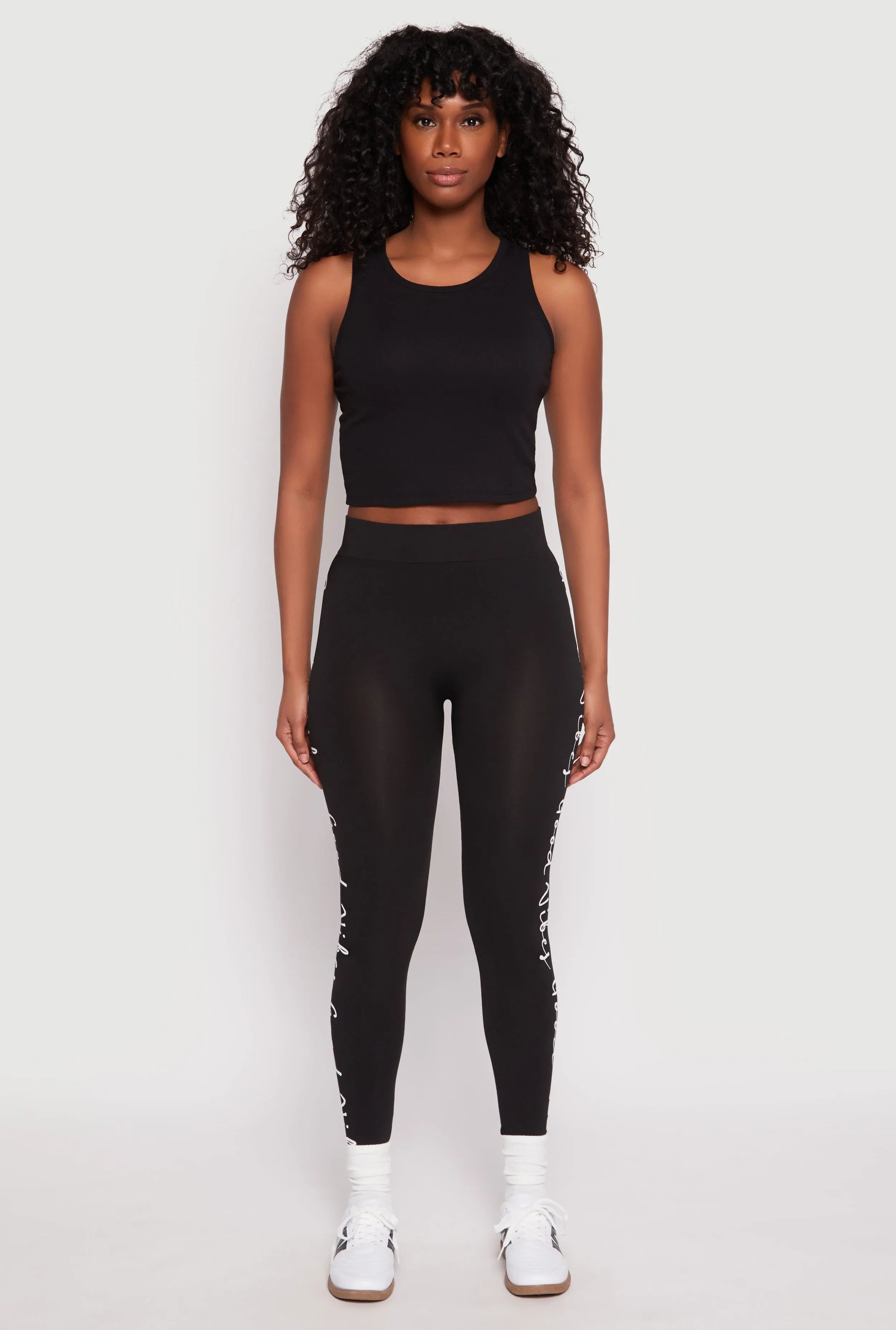 Good Vibes Graphic High Waist Leggings sold by Rainbow