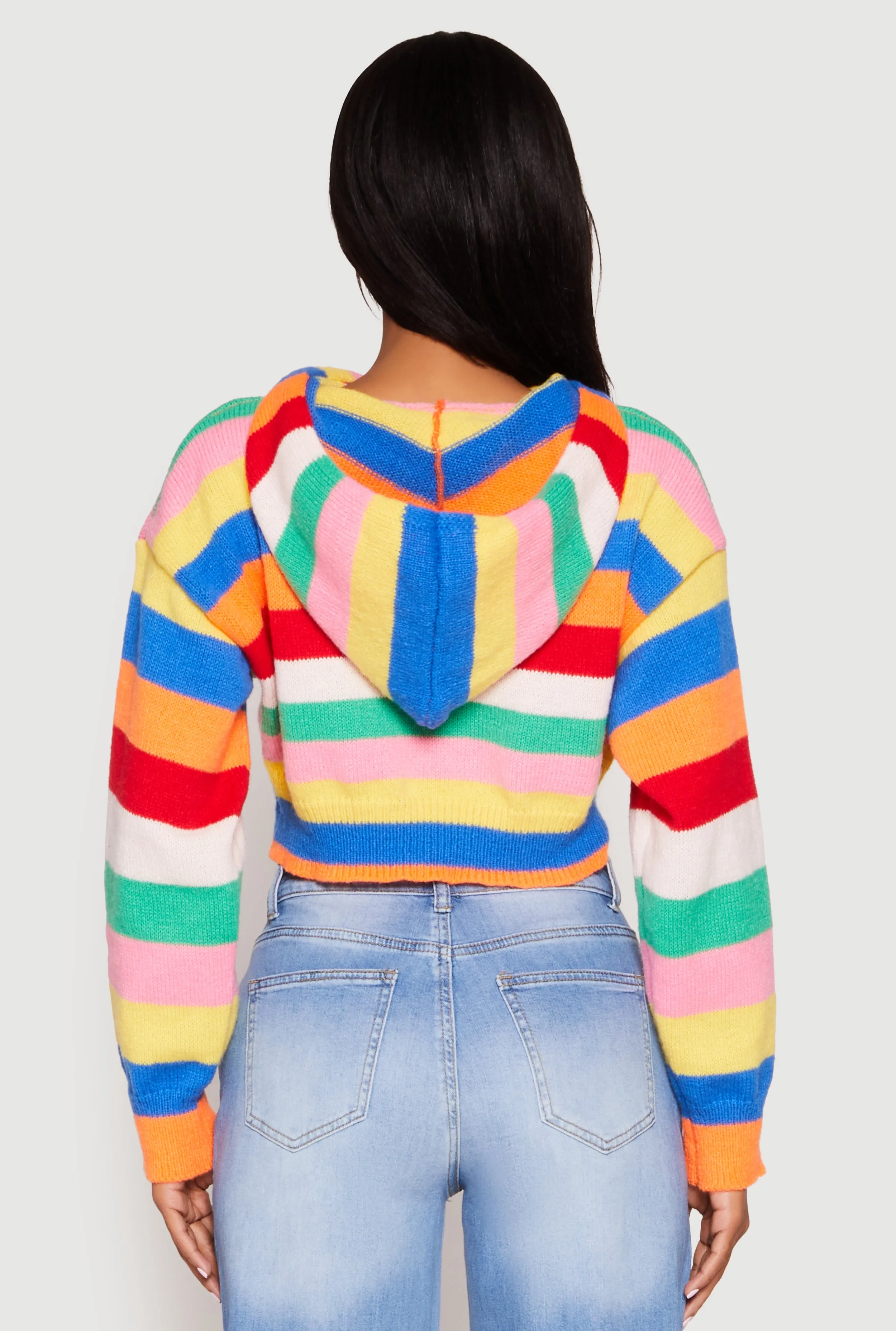 Daisy Striped Cropped Hooded Sweater sold by Rainbow product image thumbnail 5
