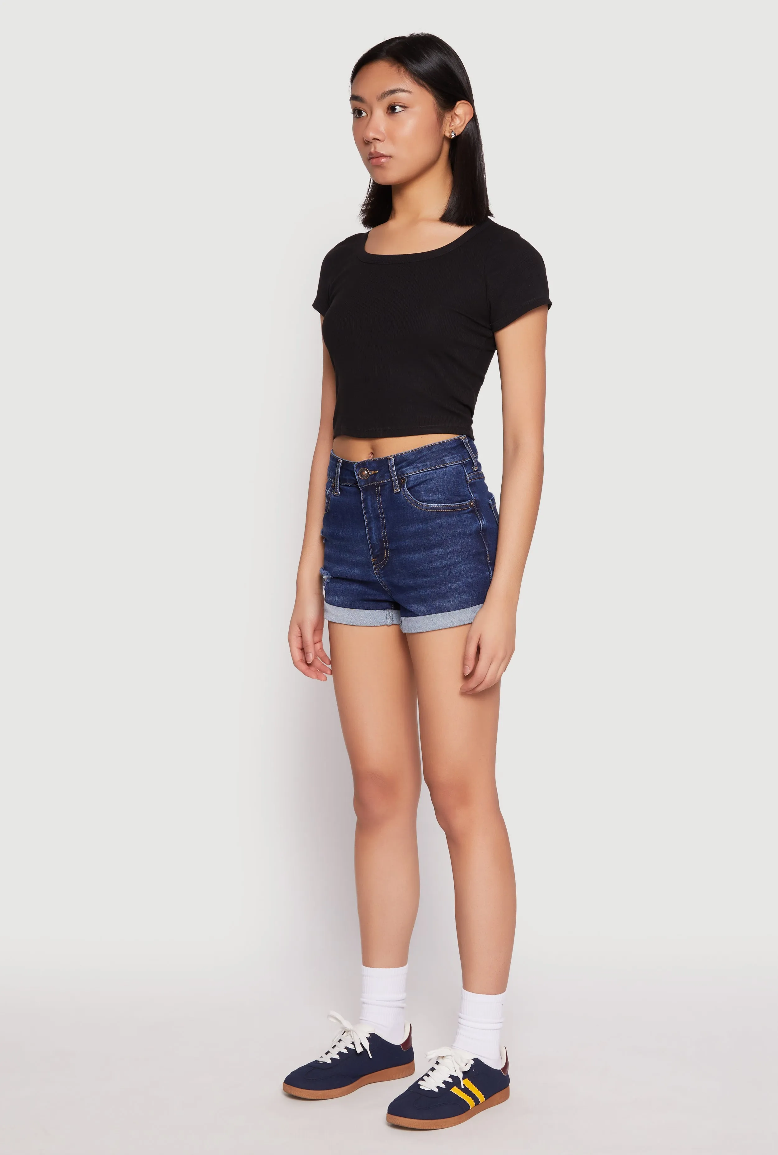 WAX Distressed Repreve Denim Shorts sold by Rainbow product image thumbnail 2