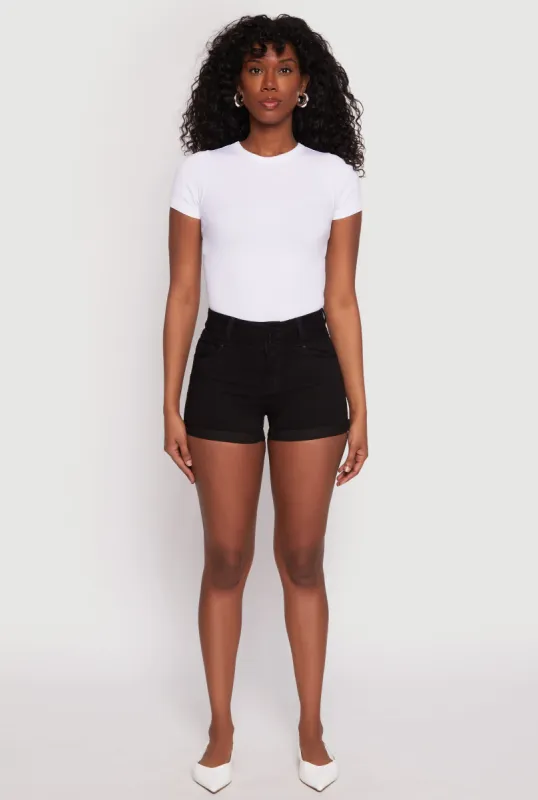 WAX 3 Button High Waisted Denim Shorts sold by Rainbow