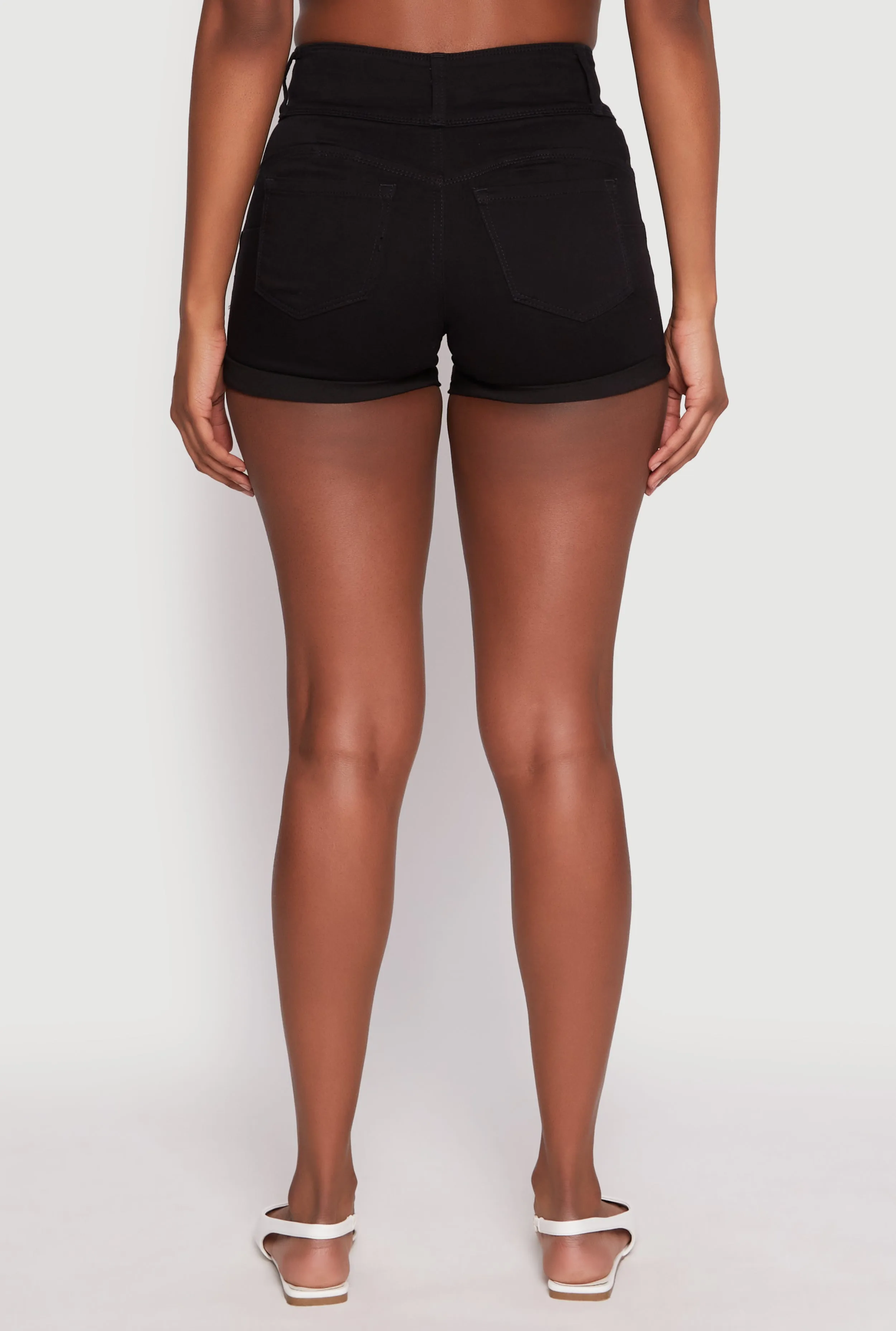 WAX 3 Button High Waisted Denim Shorts sold by Rainbow product image thumbnail 5