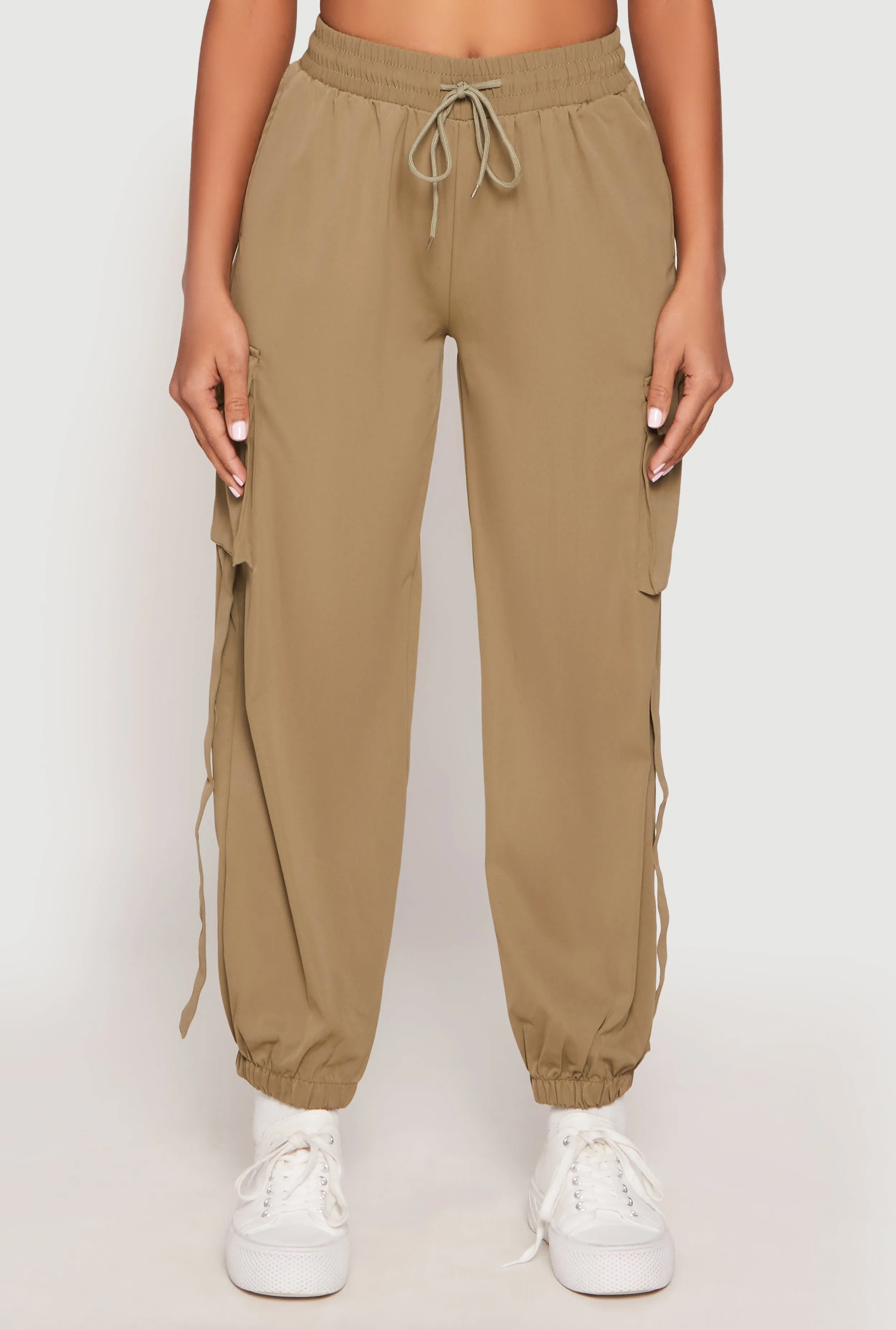 Drawstring High Waisted Cargo Joggers sold by Rainbow product image thumbnail 3