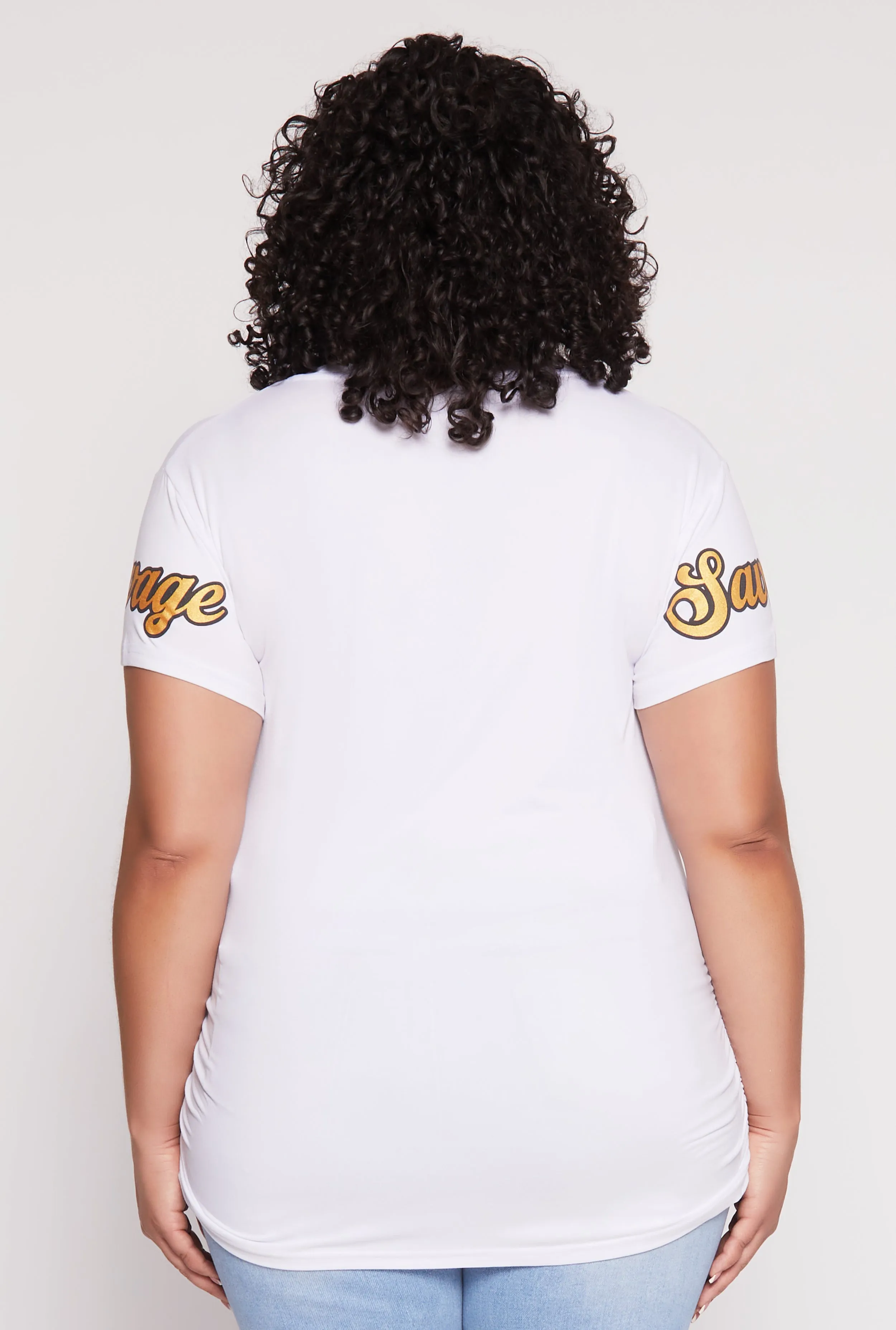 Plus Size Savage Lip Graphic Ruched Top sold by Rainbow product image thumbnail 5