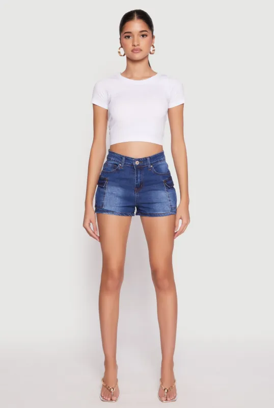 WAX Cargo Pocket Denim Shorts sold by Rainbow