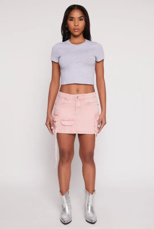 VIP Acid Wash Denim Cargo Skirt sold by Rainbow