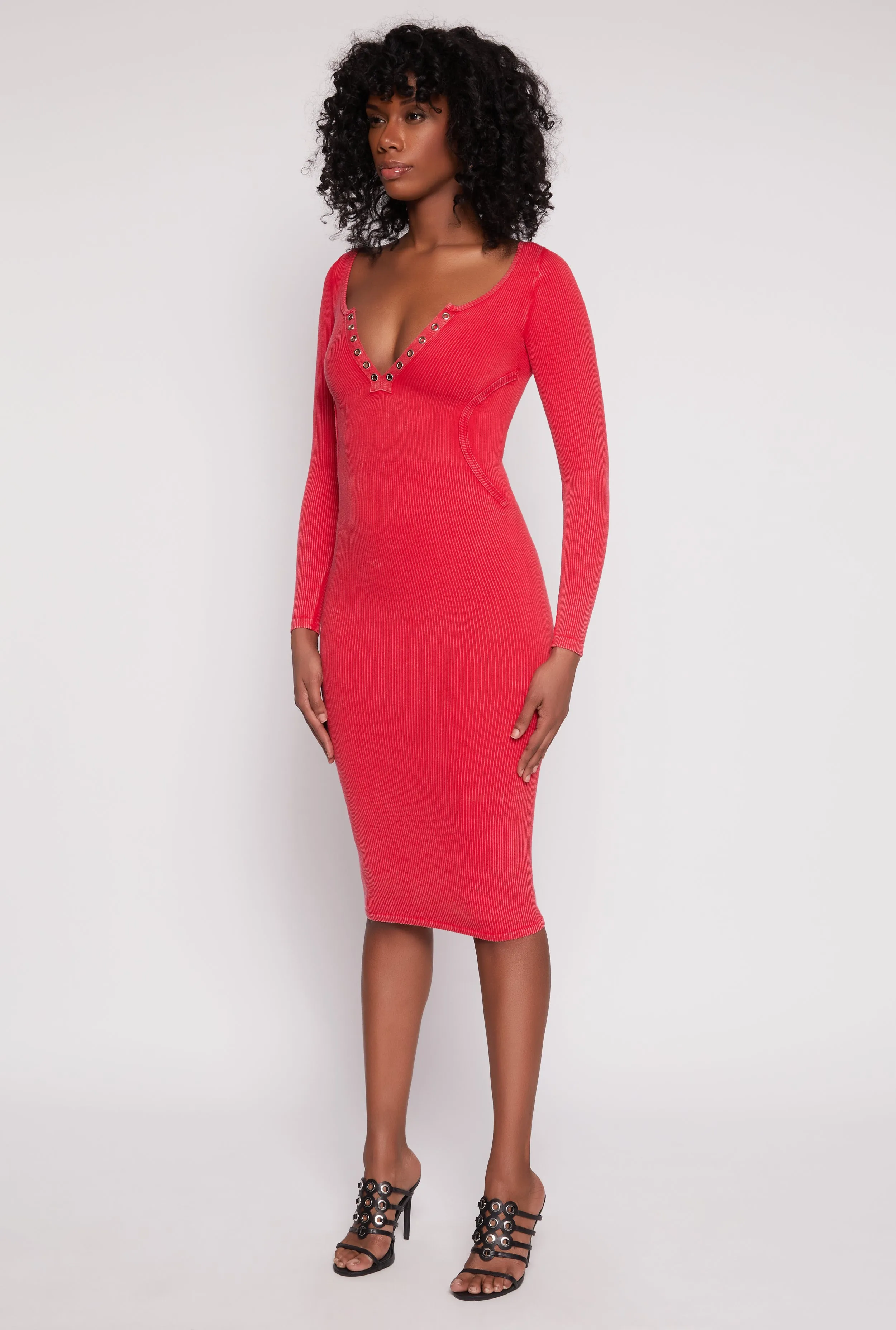 Daisy Acid Wash Grommet Notch Neck Dress sold by Rainbow product image thumbnail 2