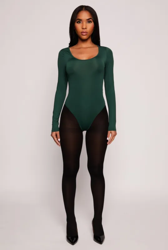 Daisy Scoop Neck Long Sleeve Bodysuit sold by Rainbow
