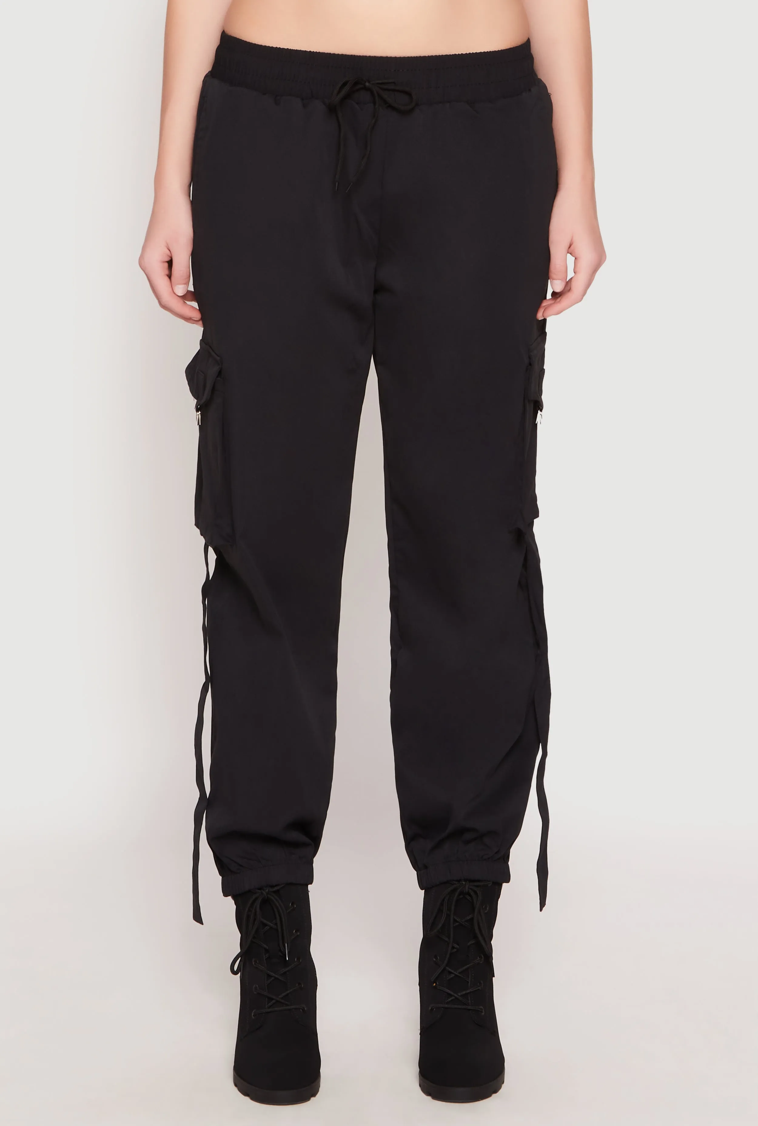 Drawstring High Waisted Cargo Joggers sold by Rainbow product image thumbnail 3
