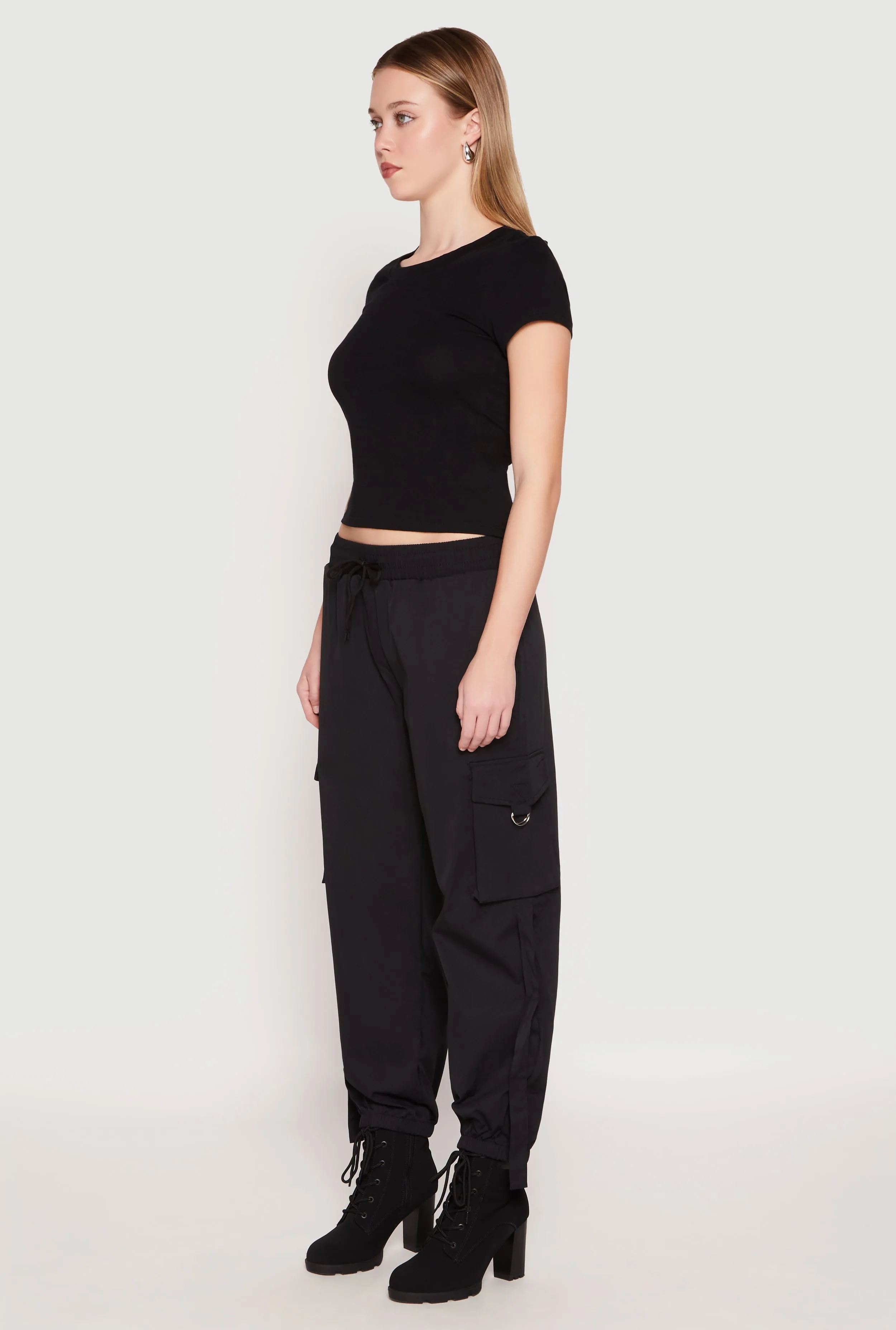 Drawstring High Waisted Cargo Joggers sold by Rainbow product image thumbnail 2