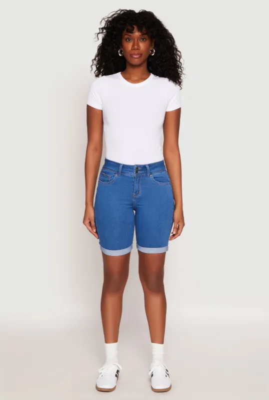 WAX Fixed Cuff Bermuda Denim Shorts sold by Rainbow