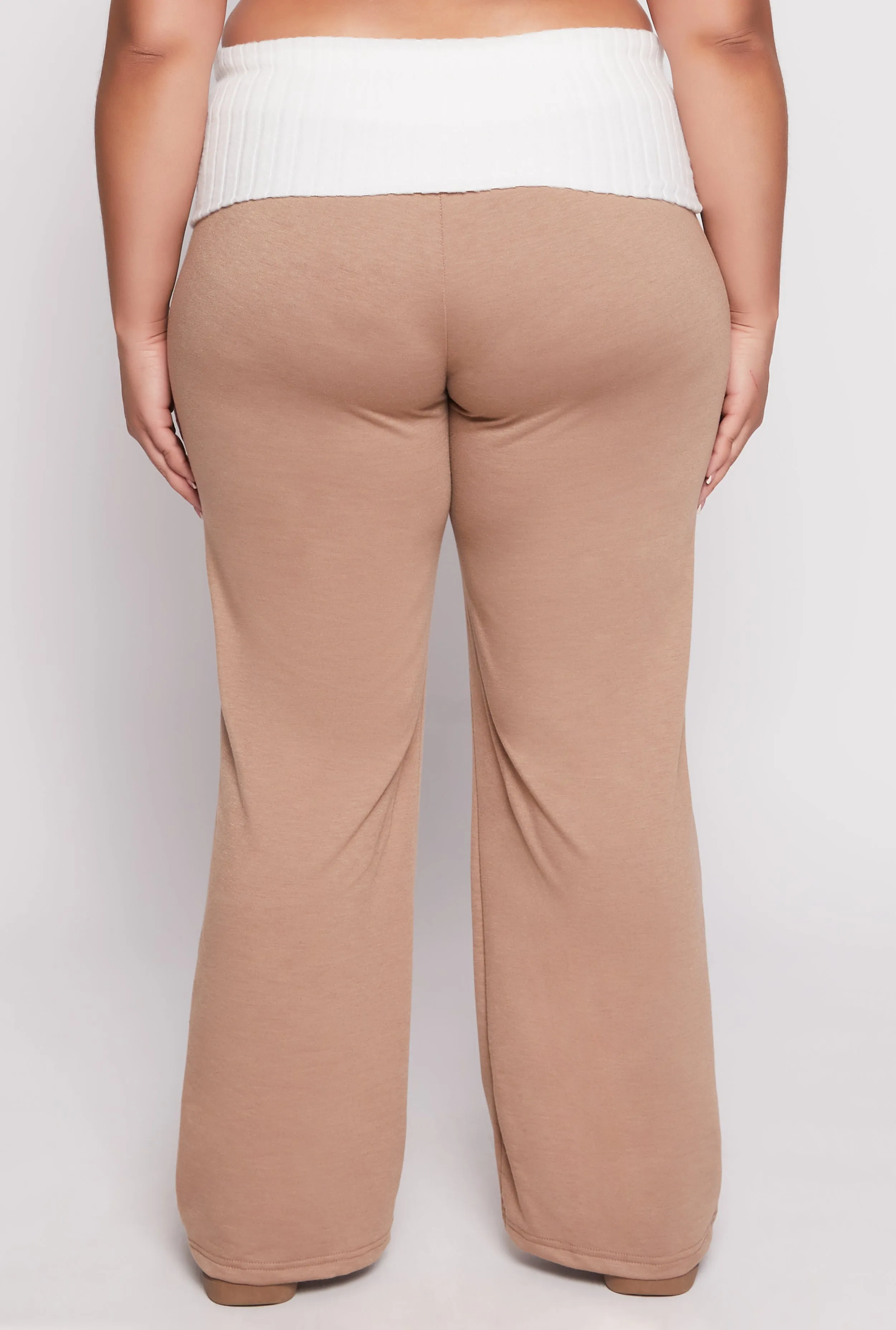 Plus Size Two Tone Waistband Wide Leg Sweatpants sold by Rainbow product image thumbnail 3