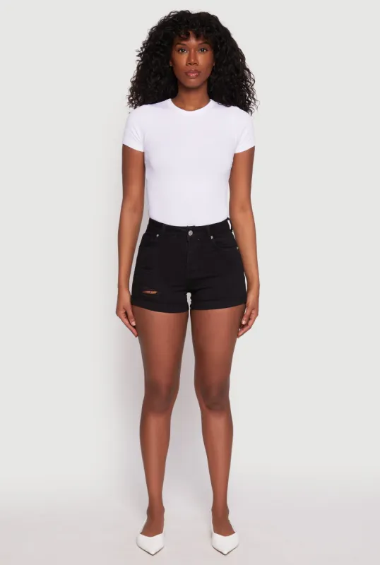 WAX Distressed Repreve Denim Shorts sold by Rainbow