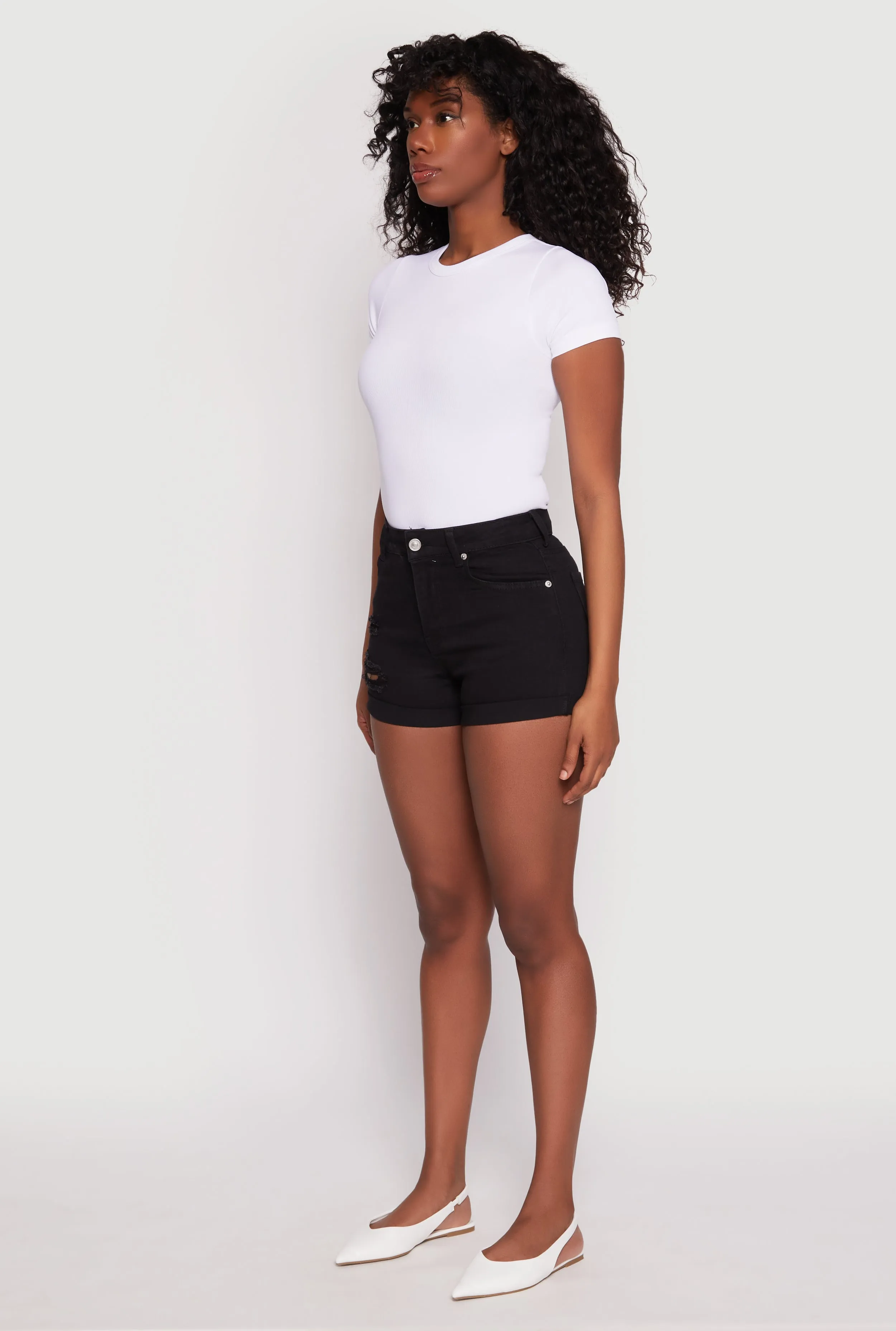 WAX Distressed Repreve Denim Shorts sold by Rainbow product image thumbnail 2