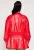 Plus Size Faux Leather Bomber Jacket sold by Rainbow