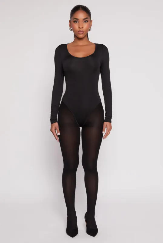 Daisy Scoop Neck Long Sleeve Bodysuit sold by Rainbow