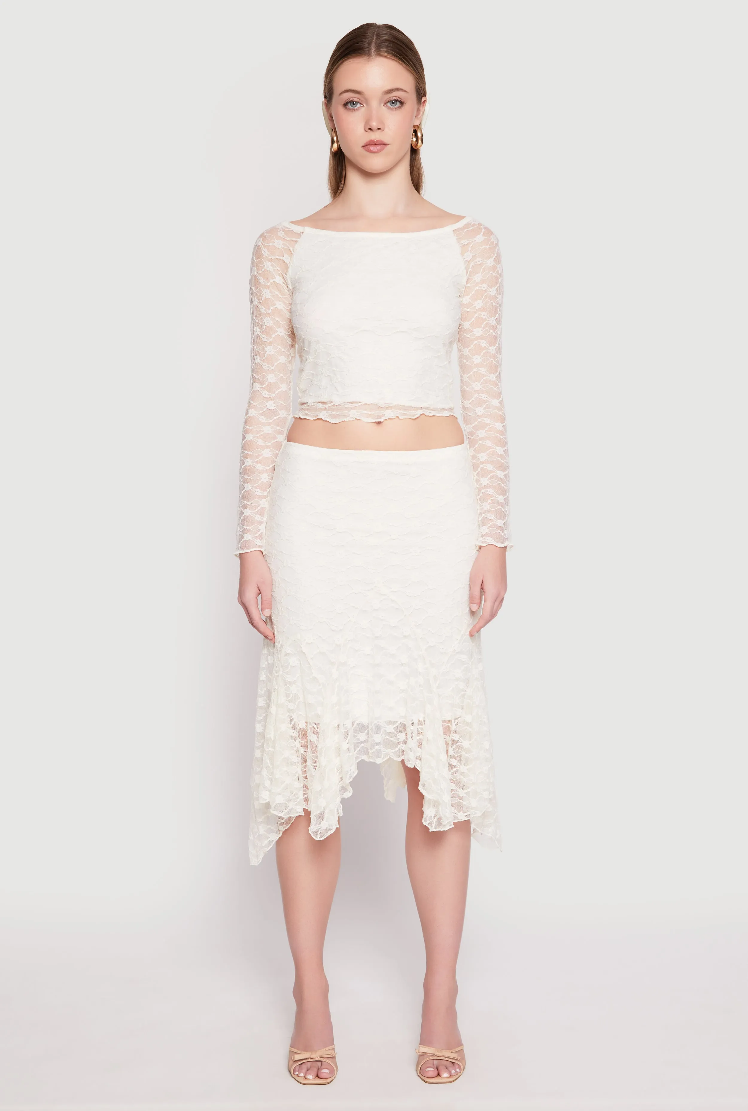 Almost Famous Floral Lace Crop Top sold by Rainbow product image thumbnail 2