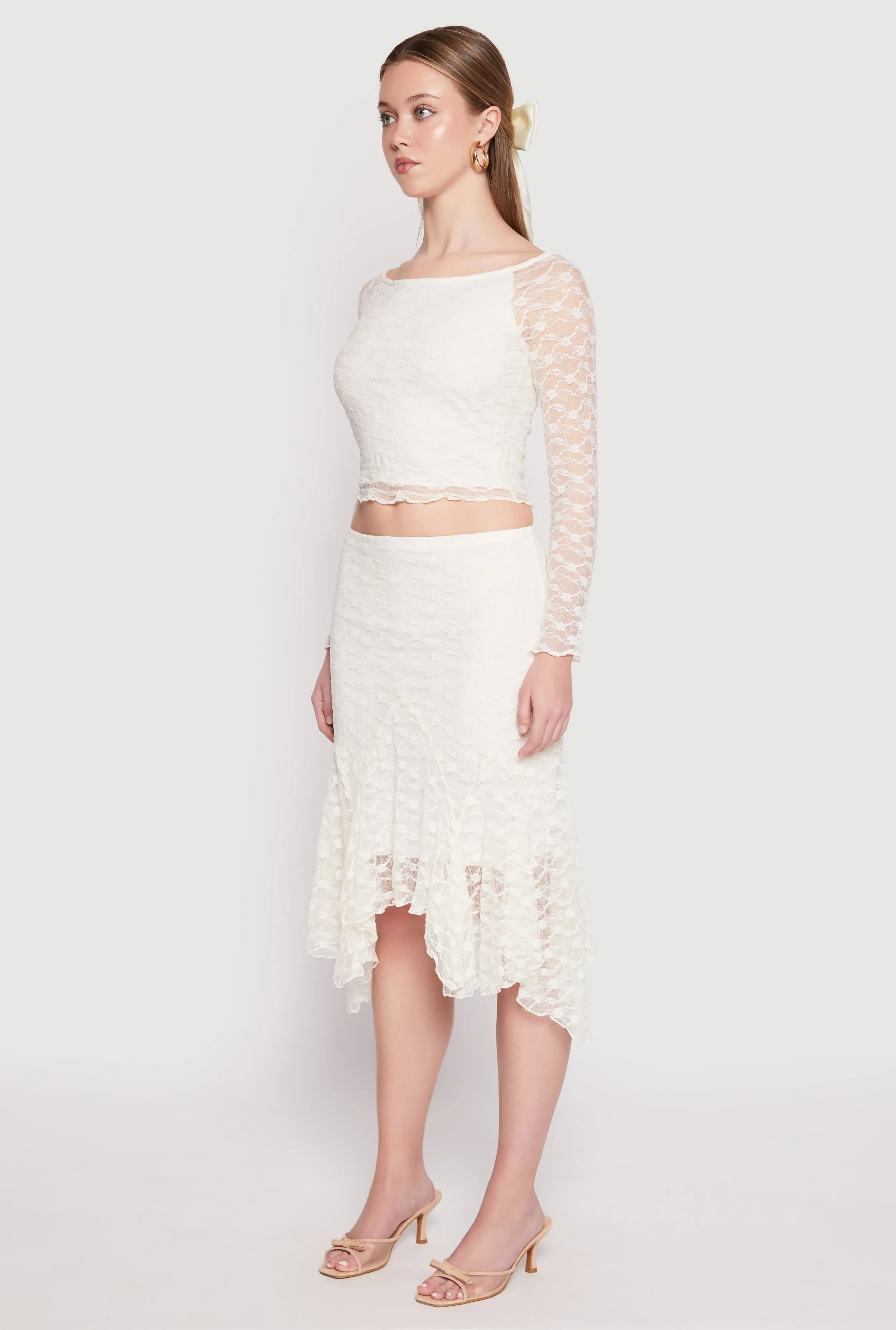 Almost Famous Floral Lace Crop Top sold by Rainbow product image thumbnail 3