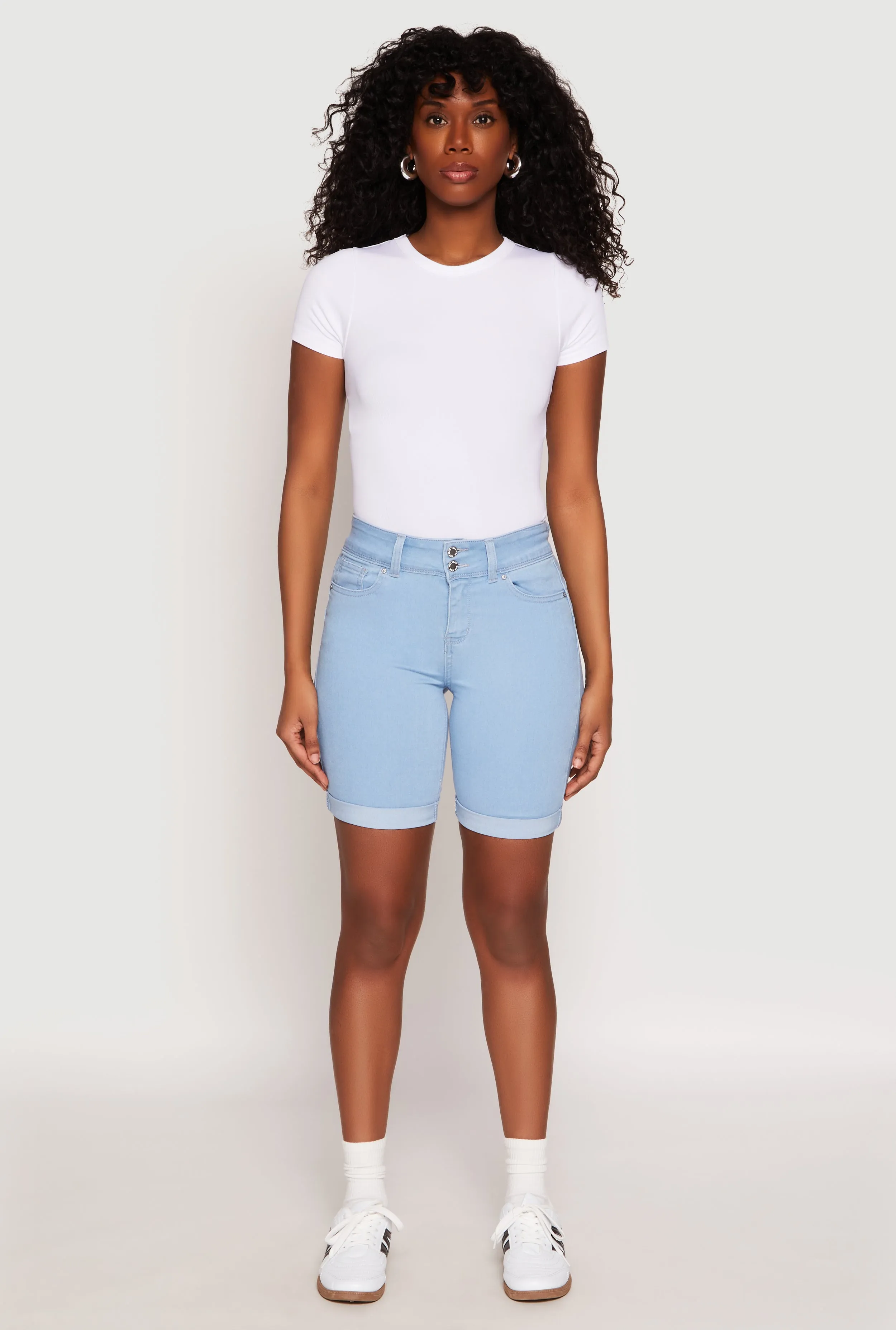 WAX Fixed Cuff Bermuda Denim Shorts sold by Rainbow