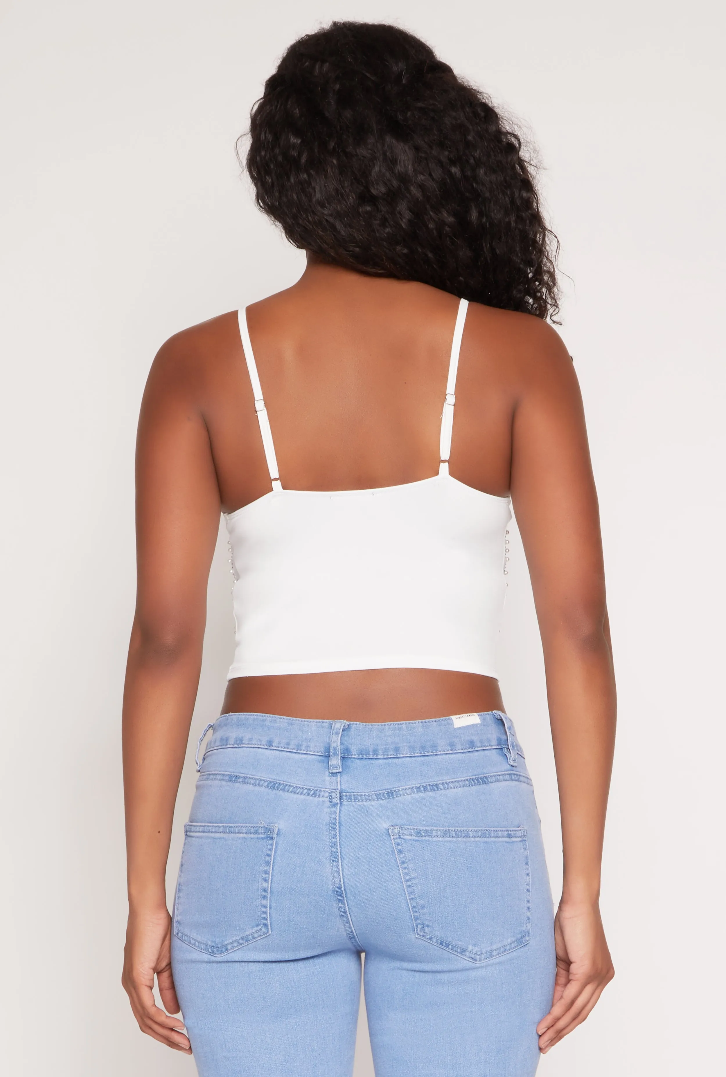 Faux Pearl Rhinestone Bustier Top sold by Rainbow product image thumbnail 5