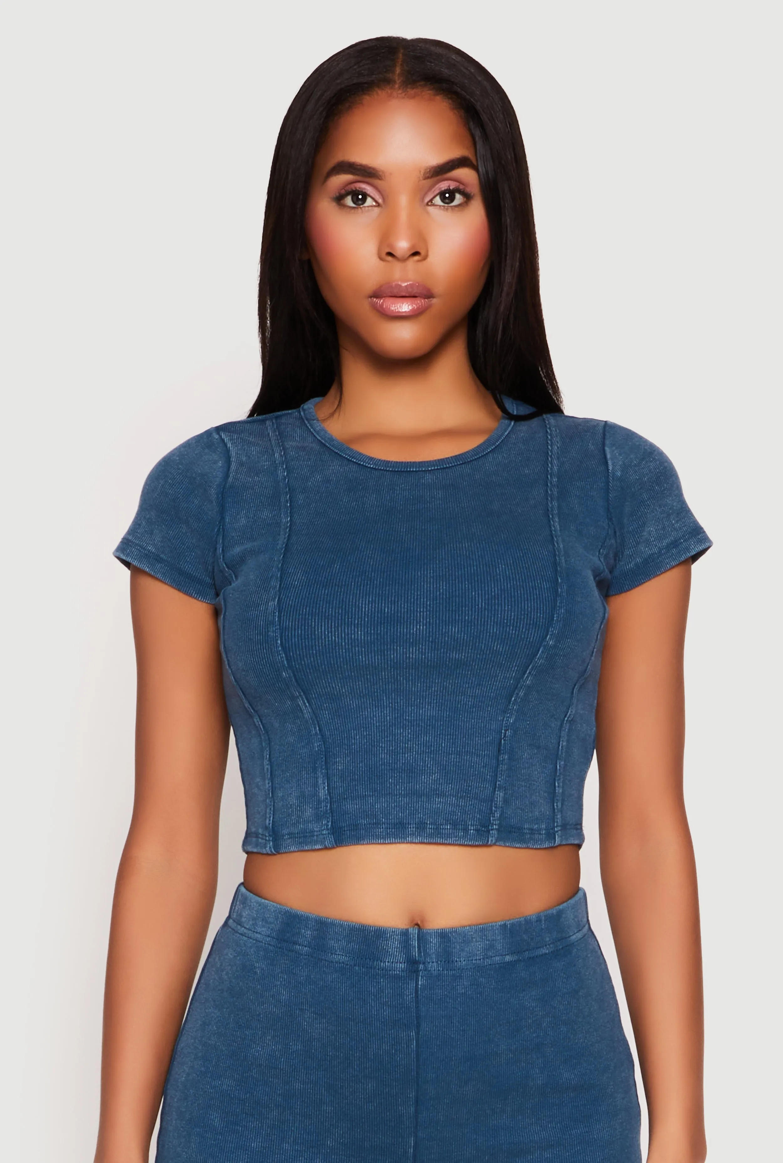 Almost Famous Ribbed Knit Crop Top sold by Rainbow