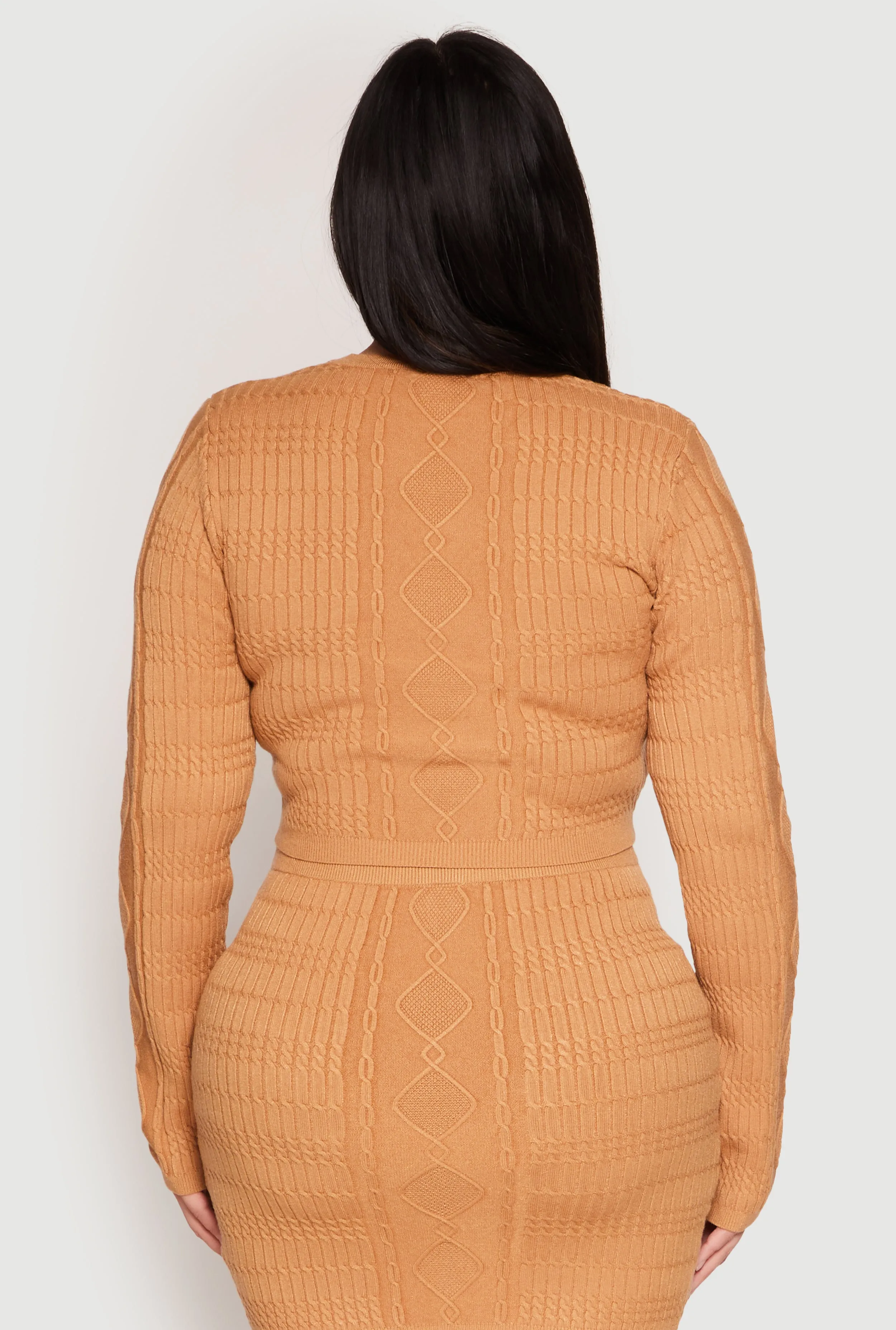 Plus Size Daisy Cable Knit Crew Neck Sweater sold by Rainbow product image thumbnail 5