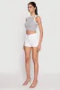 WAX Fixed Cuff High Waist Denim Shorts sold by Rainbow