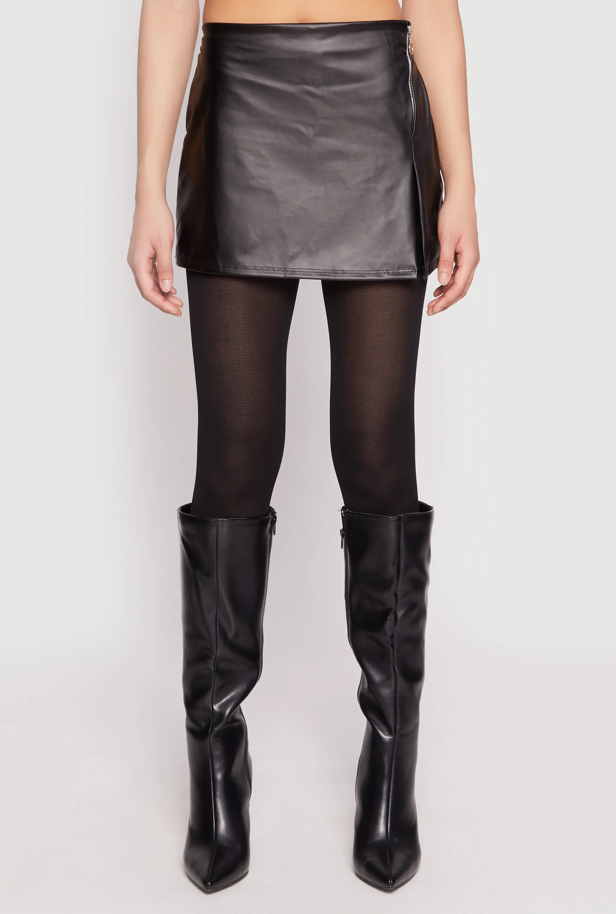 Faux Leather Side Zip Skort sold by Rainbow product image thumbnail 3